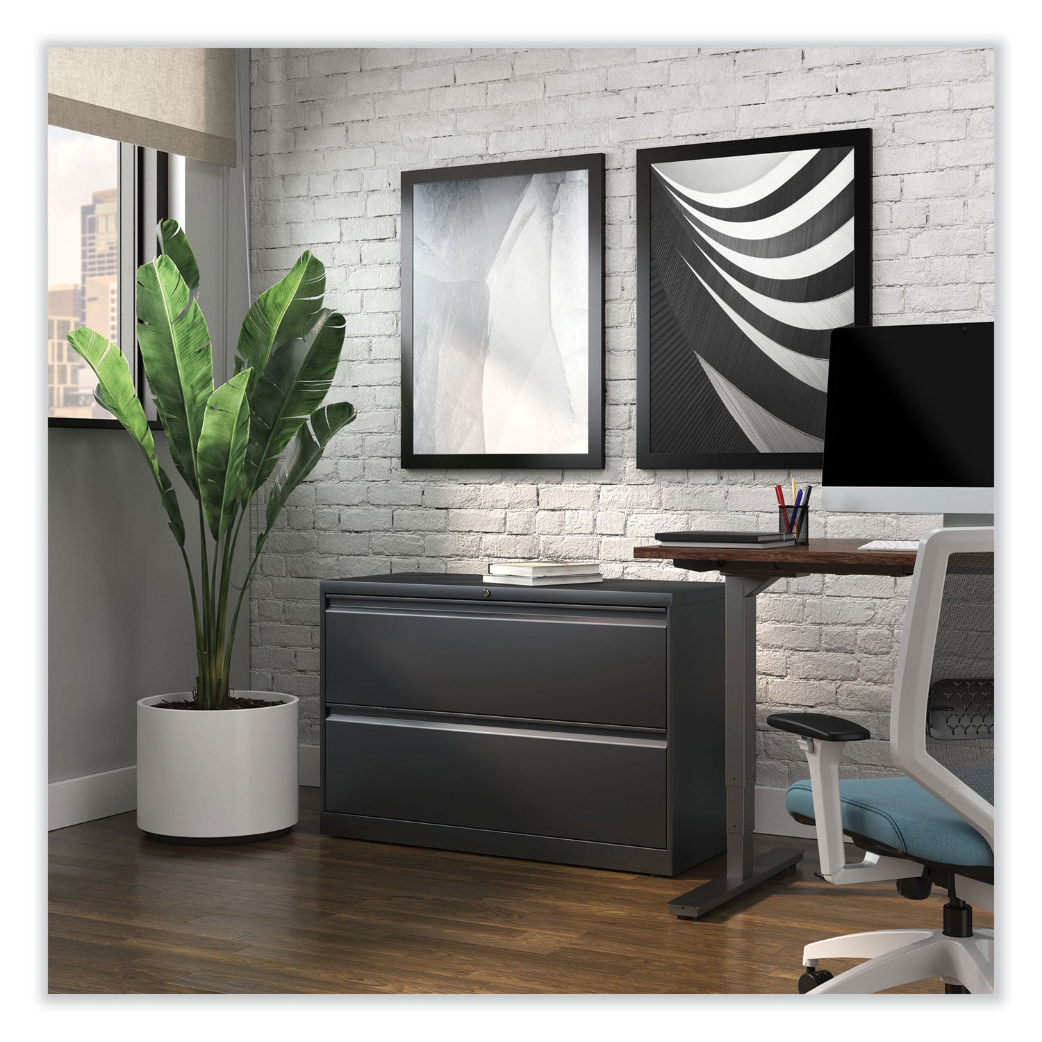 Alera® 2-Drawer Lateral File Cabinet - Legal/Letter Size - Charcoal - 42