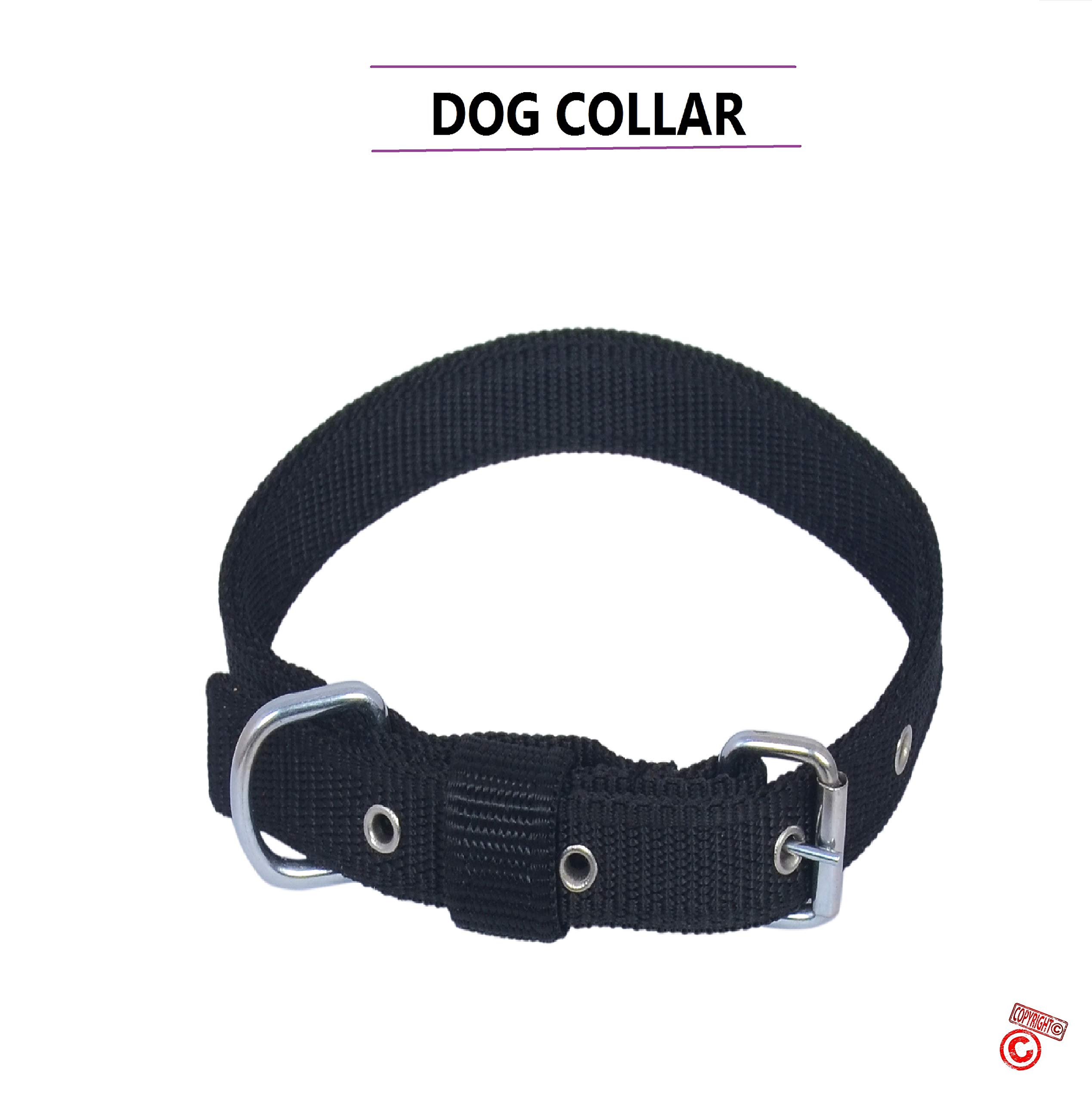 Quickato Adjustable Dog Collar & Leash Set - Breathable Fabric, Soft Handle for Medium/Small Dogs Under 30kg (Black) - Perfect for Walking, Training & Outdoor Adventures