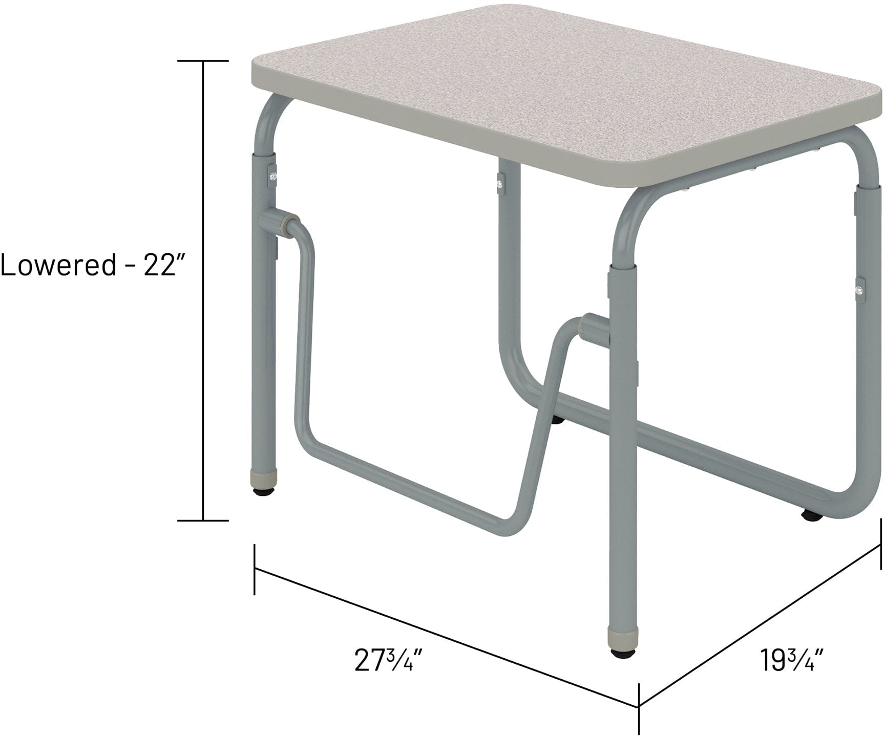 Safco AlphaBetter 2.0 Height-Adjustable Student Desk with Pendulum Bar - 22