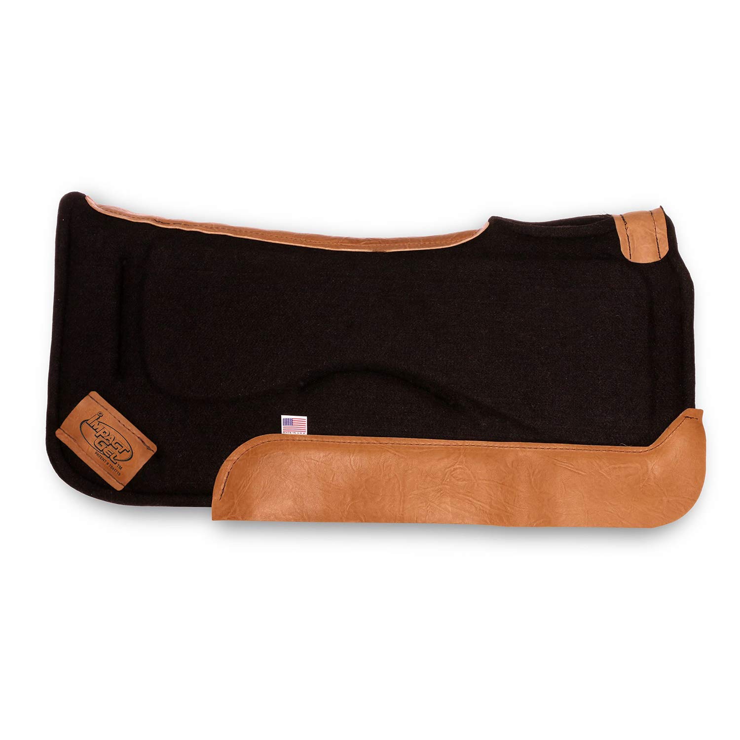 Impact Gel Contour Felt Saddle Pad - Shock Absorbing Horse Riding Pad for Equestrian Sports & Trail Riding - Comfortable & Durable for English & Western Saddles