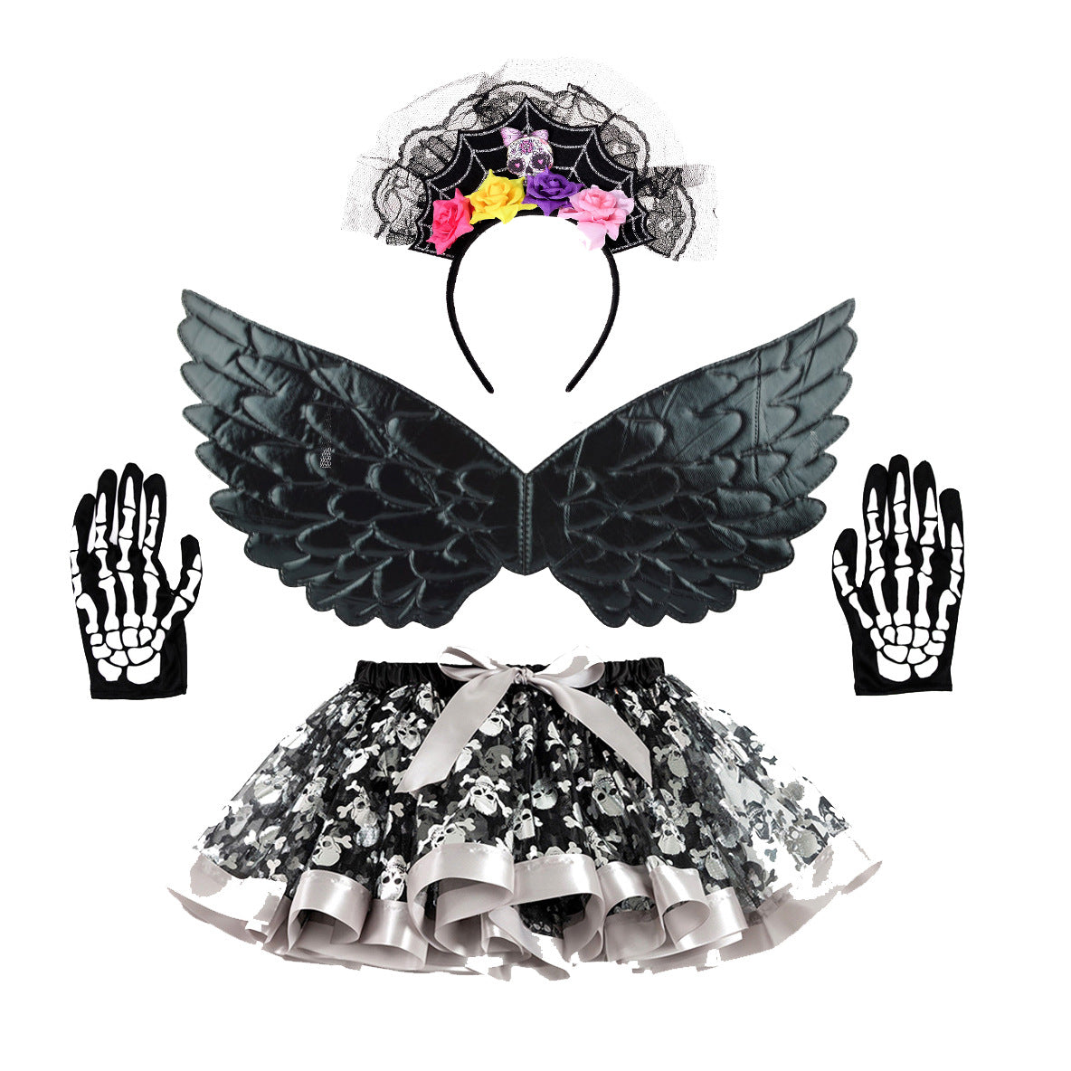 Halloween Skeleton Angel Demon Costume - Scary Outfit for Halloween Parties, Cosplay & Themed Events