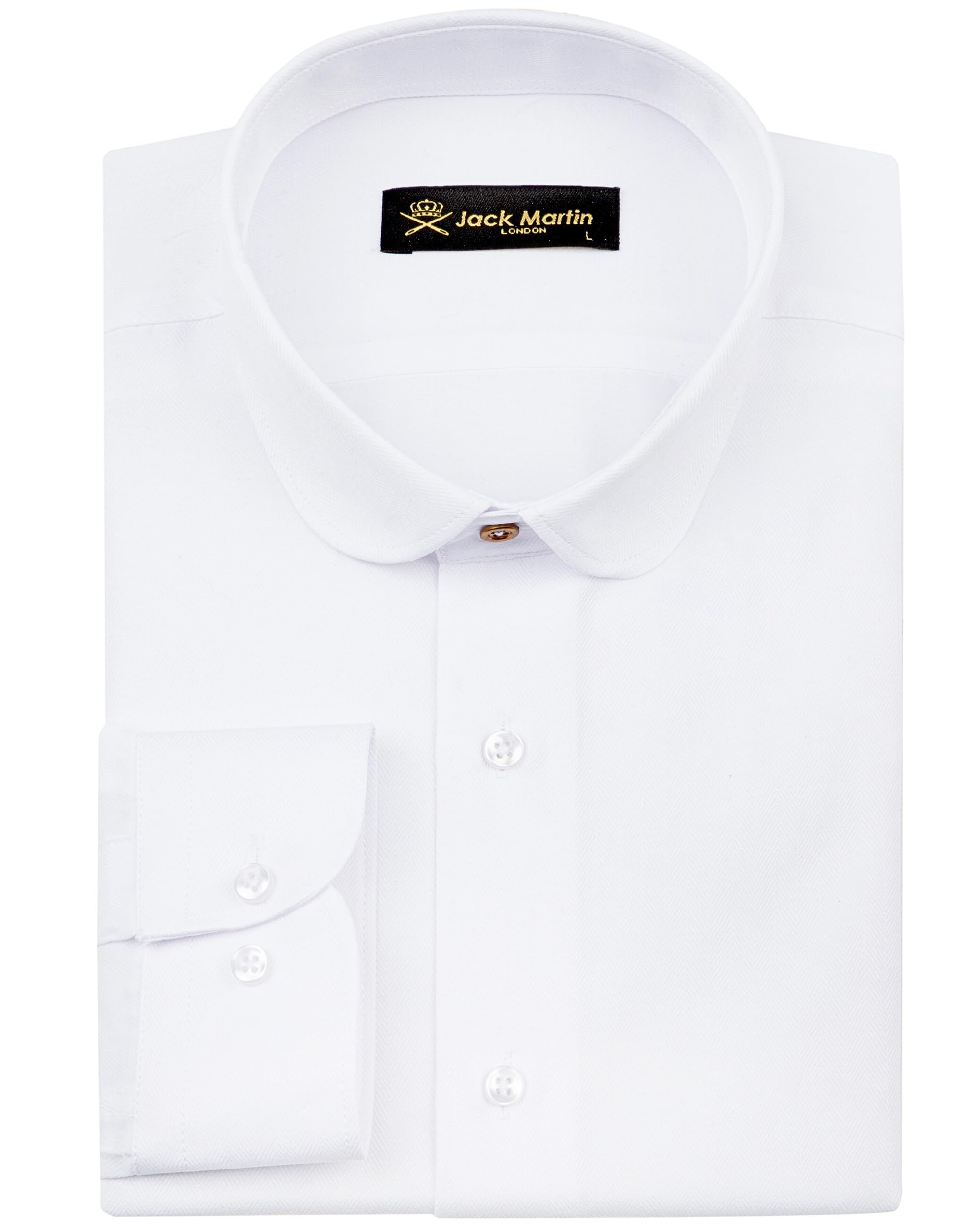 Vintage 1920s Men's Club Collar Dress Shirt - Long Sleeve Button Up Formal & Casual Shirt for Business, Wedding & Retro Style Outfits