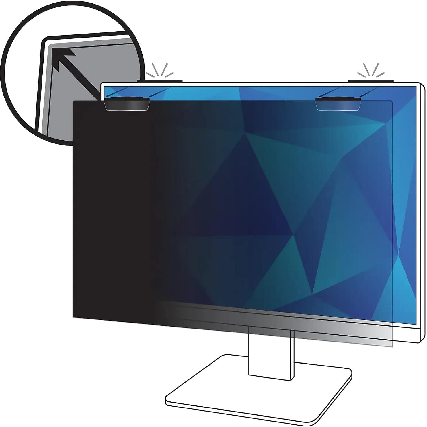 3M Privacy Screen Protector for 23.8 Inch Full HD Monitor - Magnetic Attachment, Anti-Glare Filter (16:9 Aspect Ratio) - Perfect for Office, Banking & Secure Workspaces