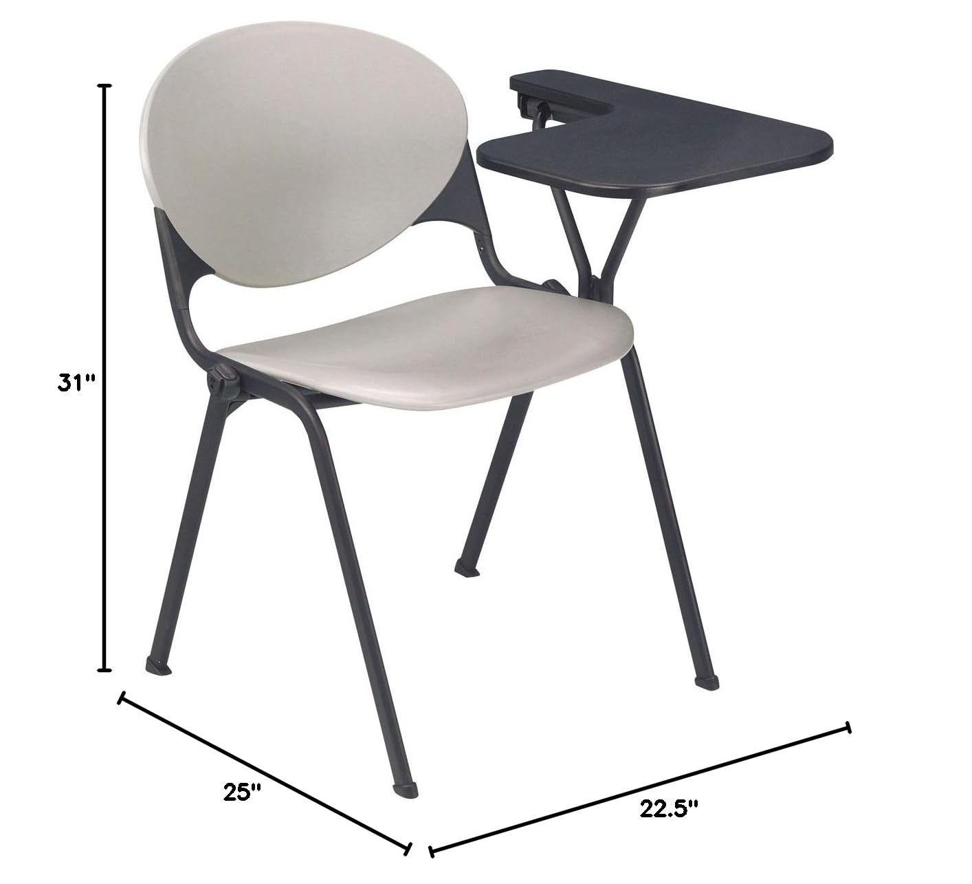 KFI 2000 Series Left Grey School Chair - Durable Classroom Seating for Students, Teachers & Educational Facilities | Perfect for Schools, Libraries & Study Areas