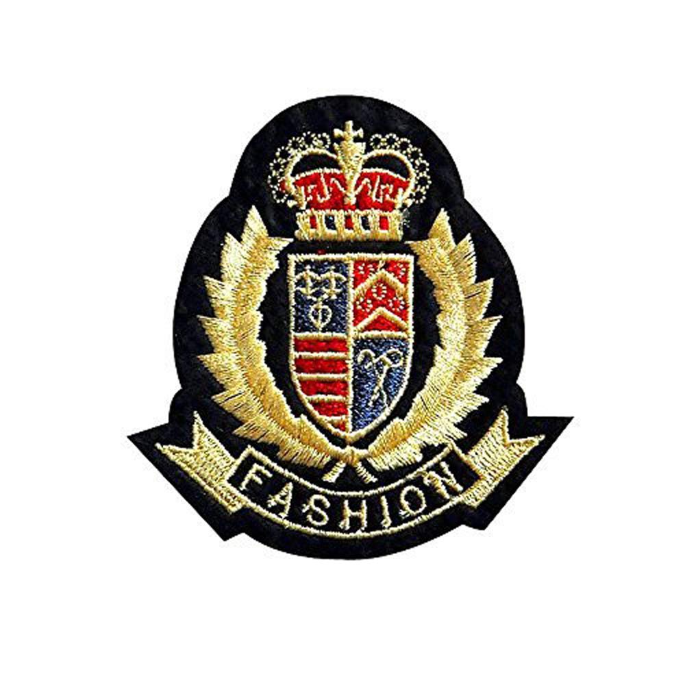 5 Pack Iron On Patches - Golden Crown Embroidered Badge for DIY Clothing, Jackets, Hats & Backpacks - Perfect for Customizing Denim, Costumes & Accessories