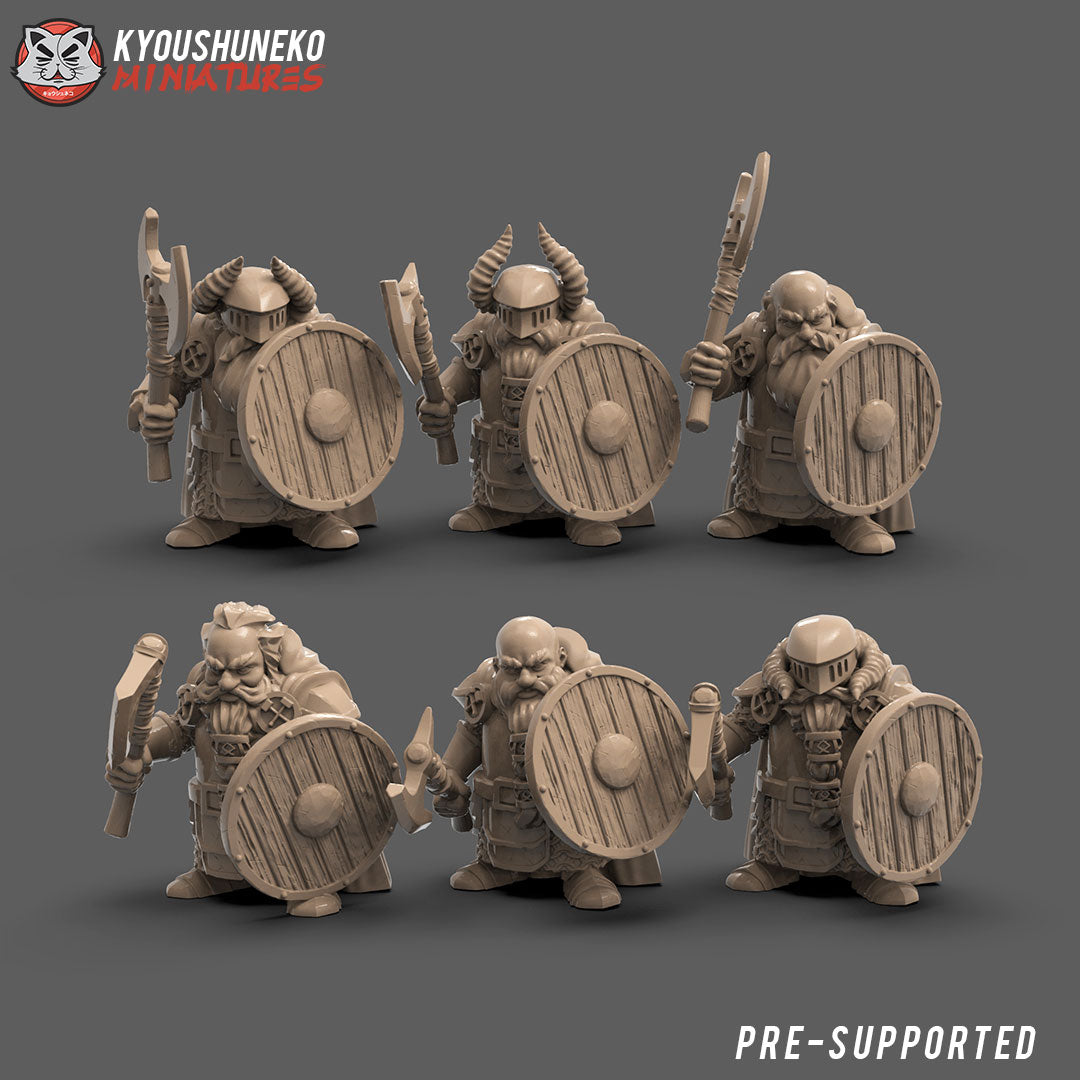 Dwarven Axe and Shield Set - 6 Pack Fantasy Miniatures for RPG, Tabletop Games & Collectors | Perfect for Dungeons & Dragons, Warhammer & DIY Scenery