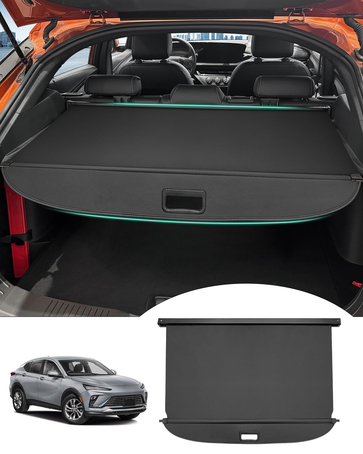2024 Buick Envista Retractable Cargo Cover - Black Trunk Shade Protector for Luggage & Storage | Durable Car Accessories for Road Trips, Grocery Hauling & Pet Transport