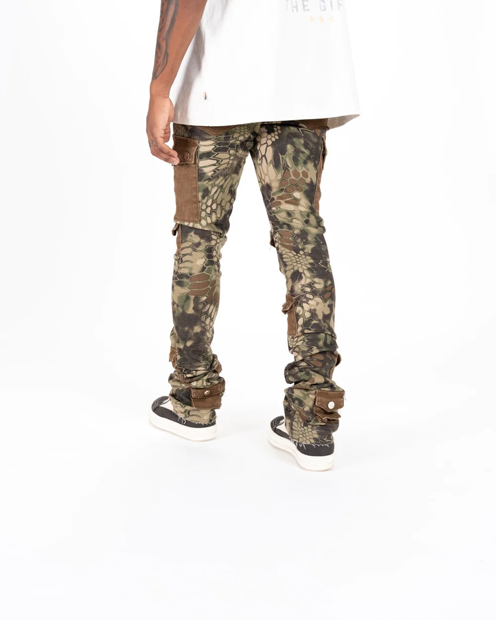 PHEELINGS My Pleasure Cargo Flare Stack Denim Jeans - Stylish High Waist Women's Pants for Casual Wear & Street Fashion