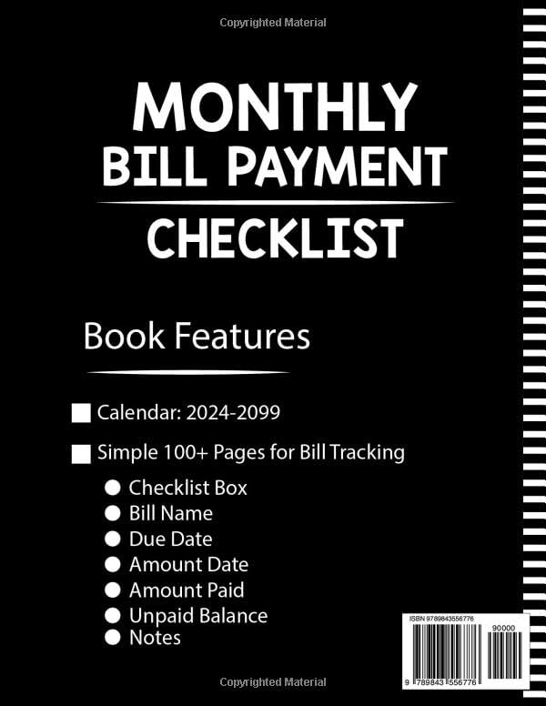 Monthly Bill Tracker Planner - Personal & Business Finance Organizer for Easy Payments