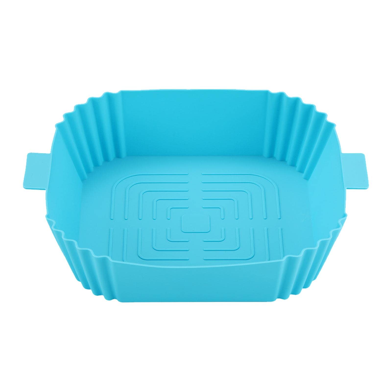 Heat-Resistant Silicone Air Fryer Basket with Handle - Reusable Oven & Baking Accessories - Easy Clean Square Silicone Pot - Replacement for Parchment Paper - Perfect for Roasting Vegetables, Cooking Chicken Wings & Meal Prep