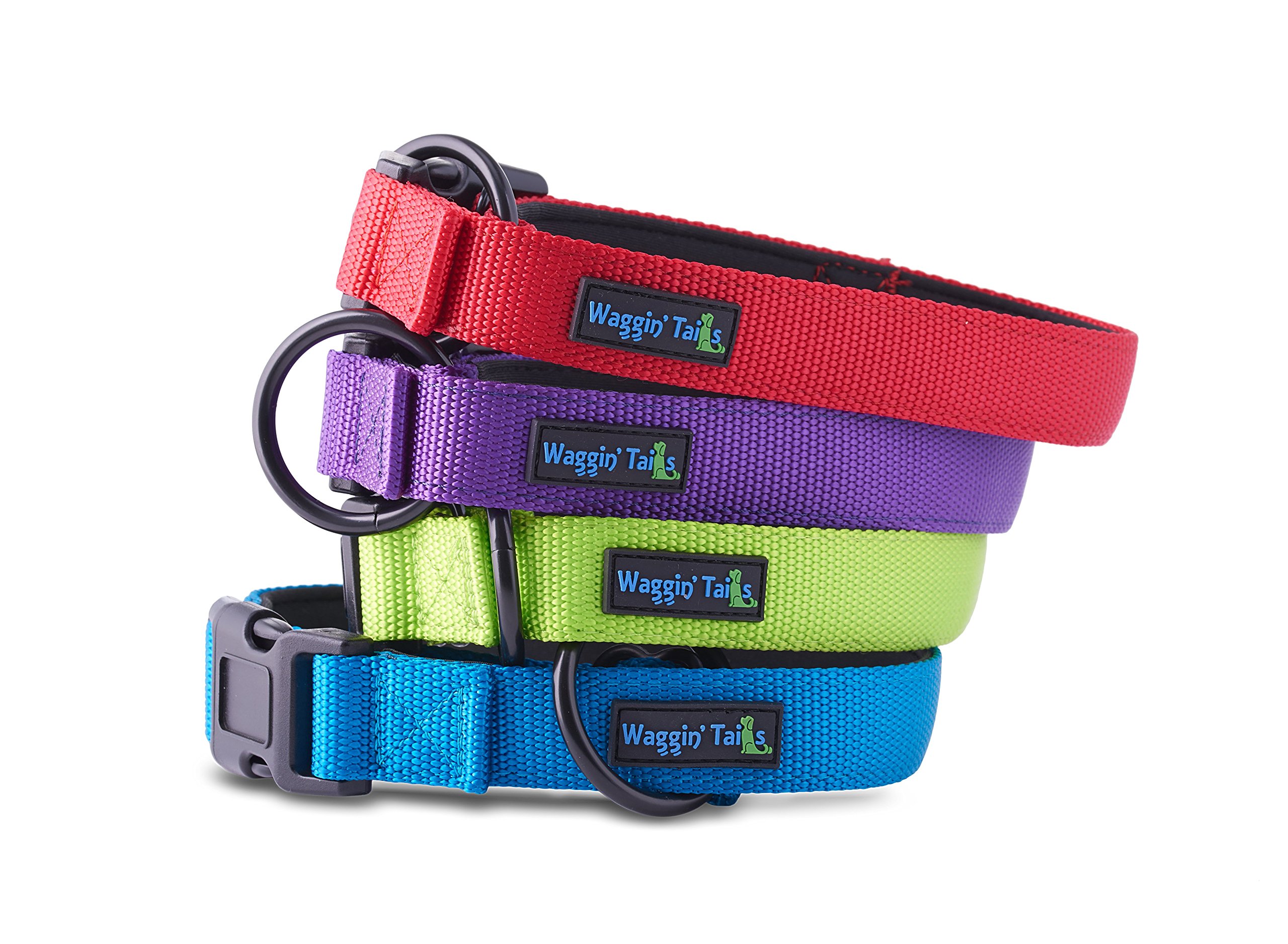 Premium Nylon Neoprene Padded Dog Collar - Classic Comfort for Small, Medium, Large & XL Dogs | Adjustable & Durable Pet Collar for Daily Walks, Training & Outdoor Adventures by Wagtime Club