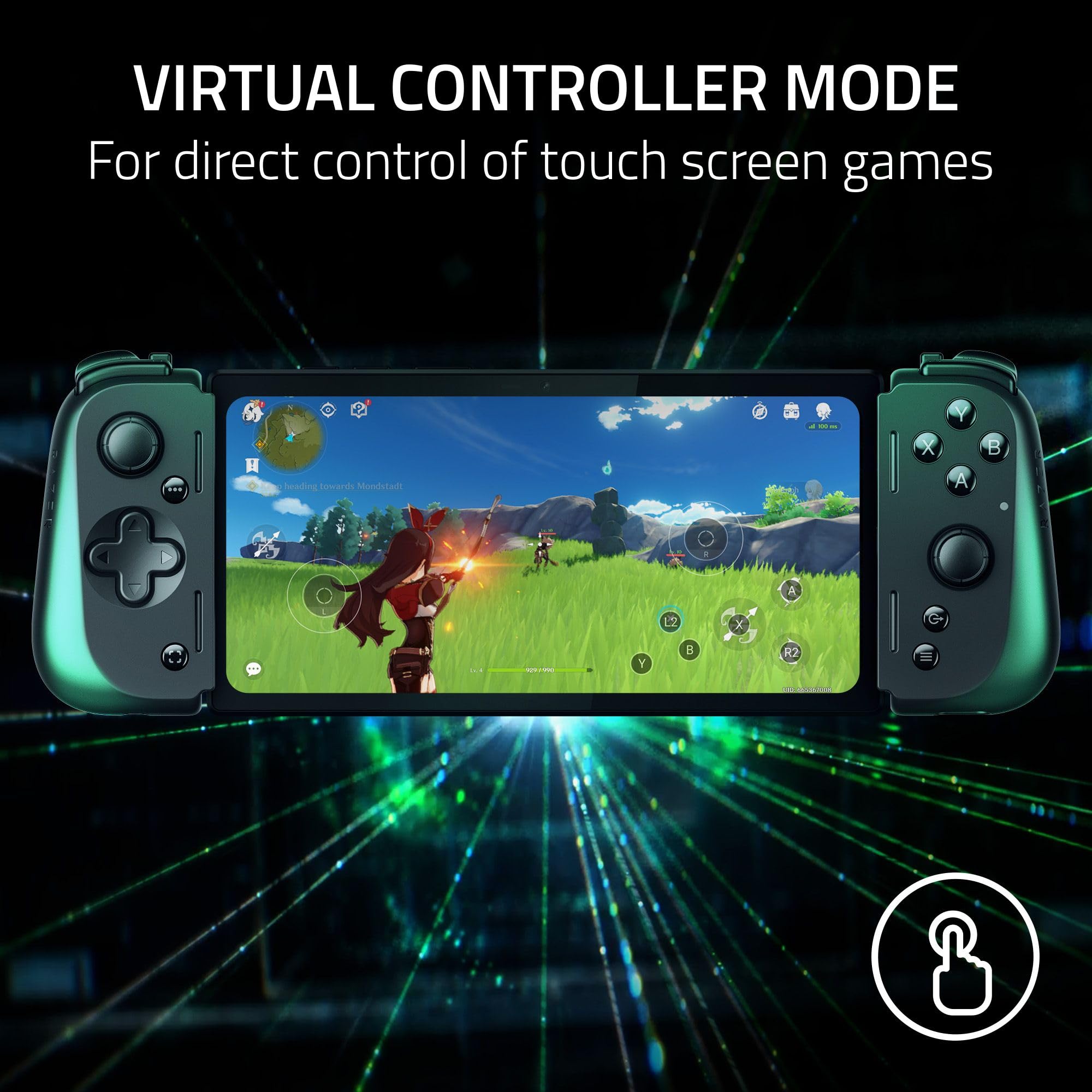 Razer Kishi V2 Pro Mobile Gaming Controller for Android - HyperSense Haptics, Universal Fit | Stream PC & Console Games | Play Touchscreen Games | Compatible with Samsung Galaxy & Google Pixel | Perfect for Cloud Gaming & Mobile Esports