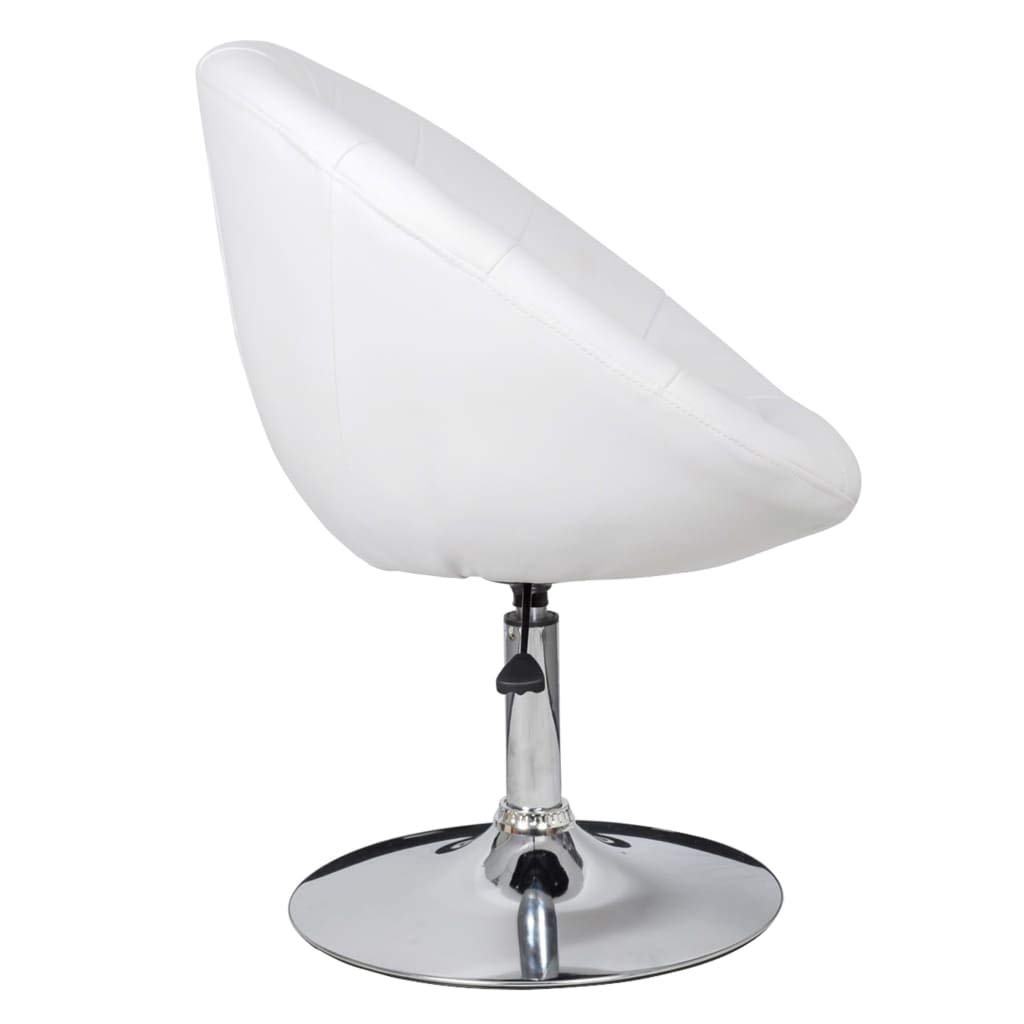 SKM White Faux Leather Bar Stools Set of 2 - Modern Kitchen Counter Height Stools for Dining Room, Bar, or Breakfast Nook (Model 5691)