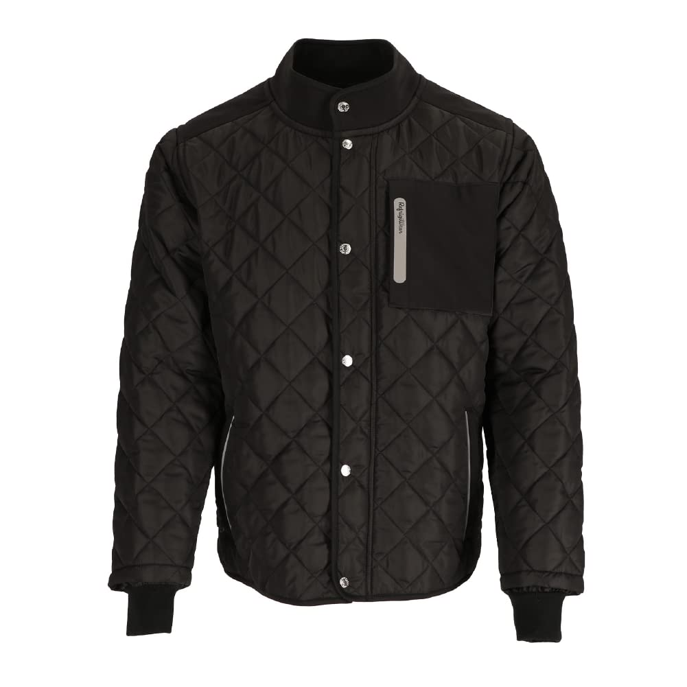 RefrigiWear Men's Insulated Diamond Quilted Jacket - Heavy Duty Winter Work Coat for Cold Weather, Hunting & Outdoor Activities