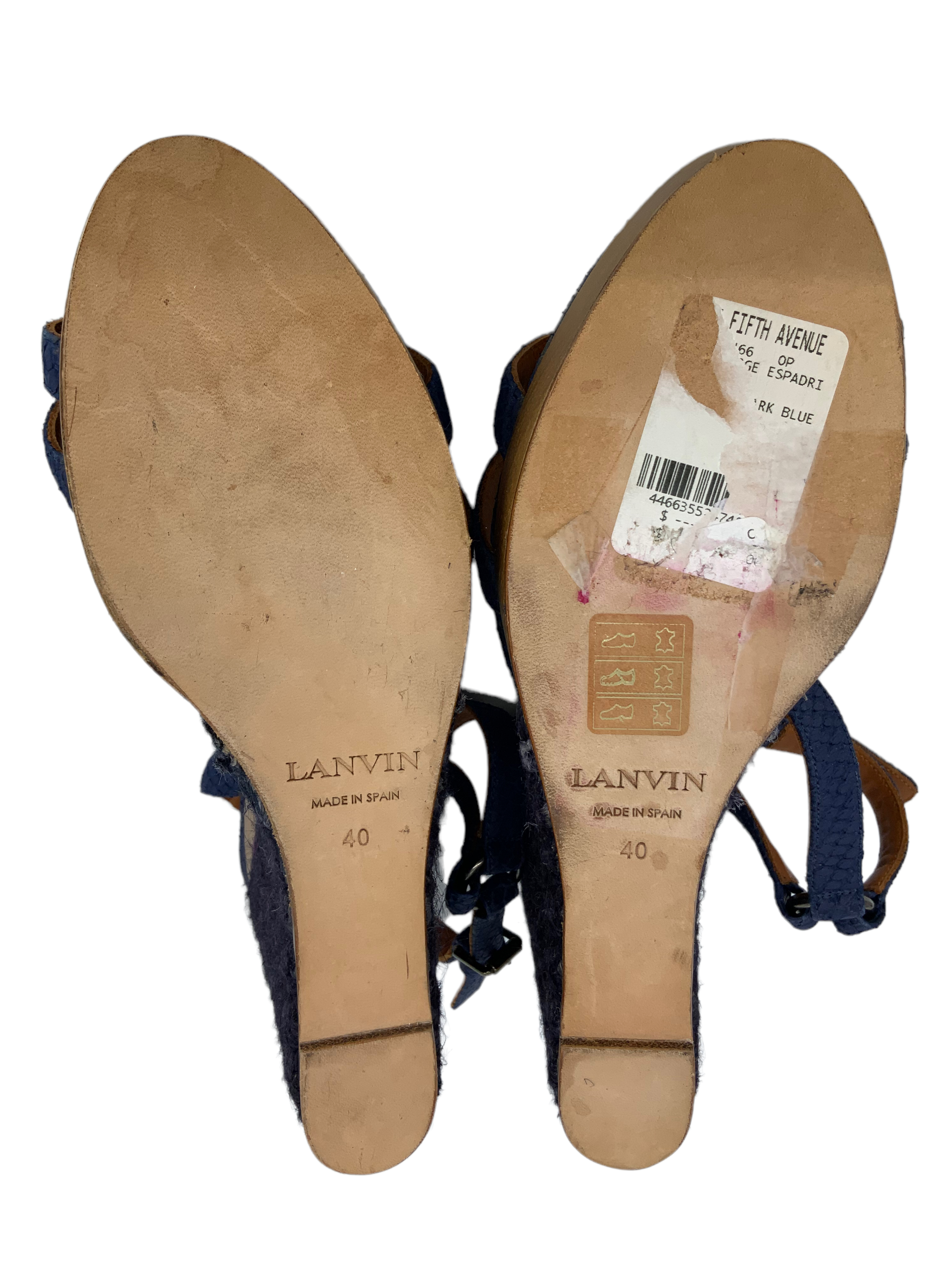 LANVIN Women's Snakeskin Print Espadrille Wedge Sandals Size 10 | Comfortable Summer Beach Shoes for Women | Perfect for Vacation, Party & Casual Wear
