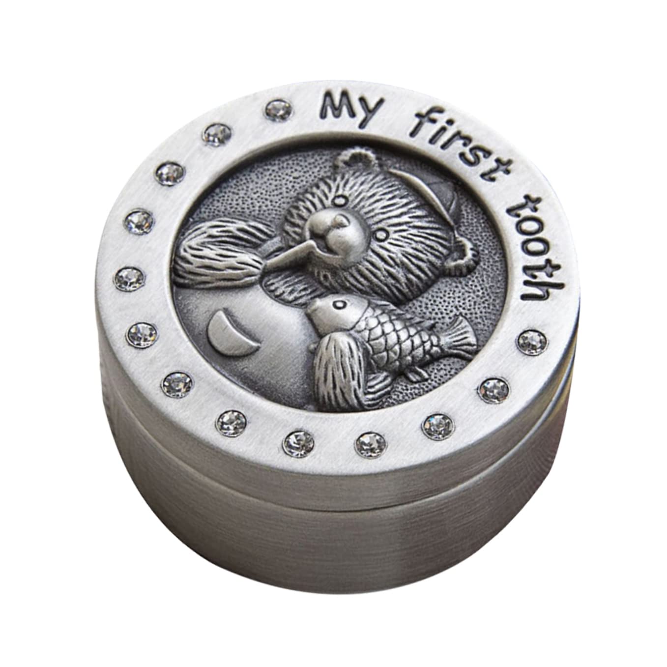 Metal Keepsake Box for Baby Teeth - First Birthday & Baby Shower Memory Organizer, Toddler Tooth Fairy Storage Holder with Silver Design - Perfect for Collecting Milestones & Preserving Childhood Memories