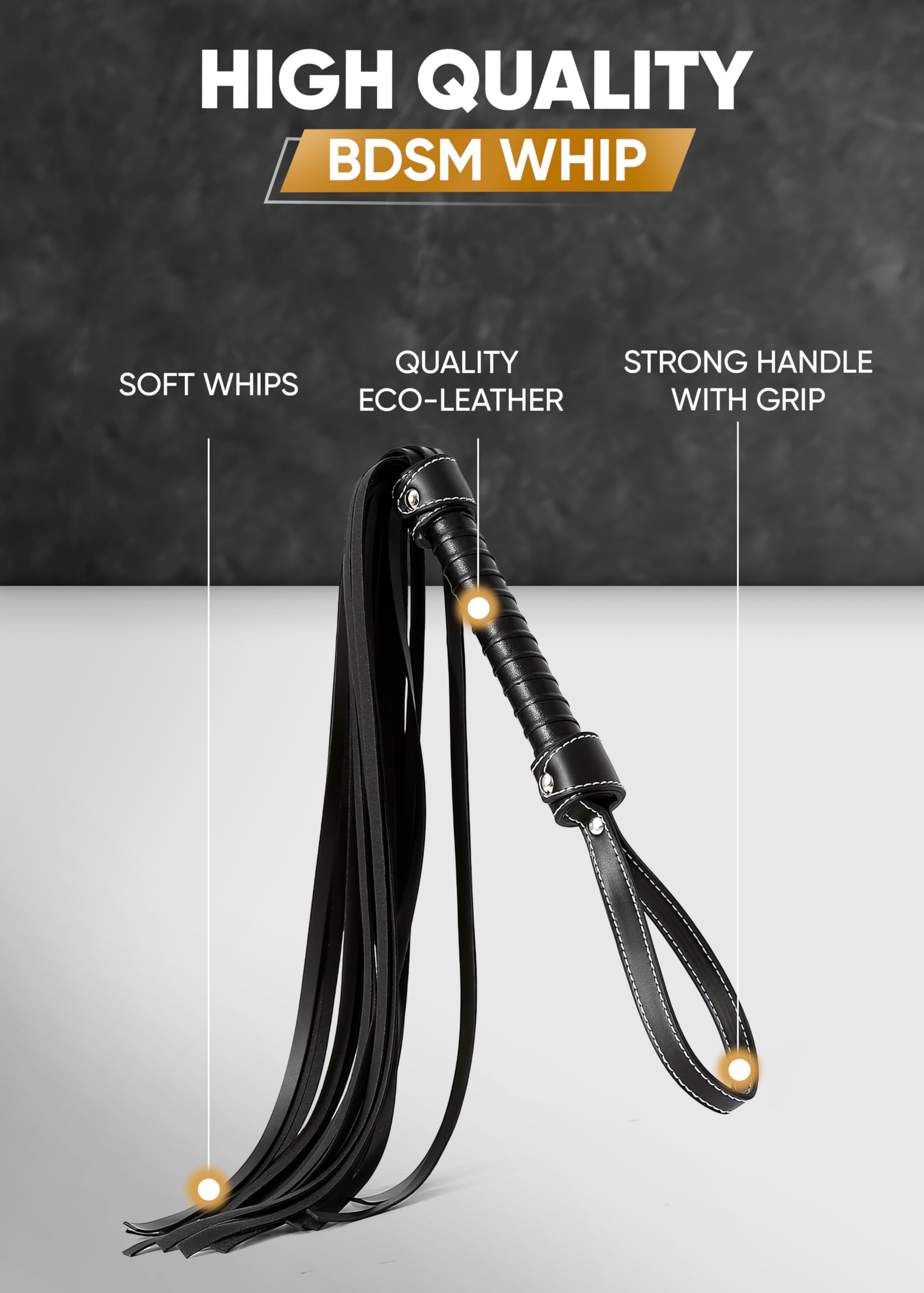 Premium BDSM Flogger & Spanking Paddle - Sensual Adult Toy for Couples, Women & Men - Perfect for Bedroom Play, Bondage, SM Scenes & Sensual Exploration