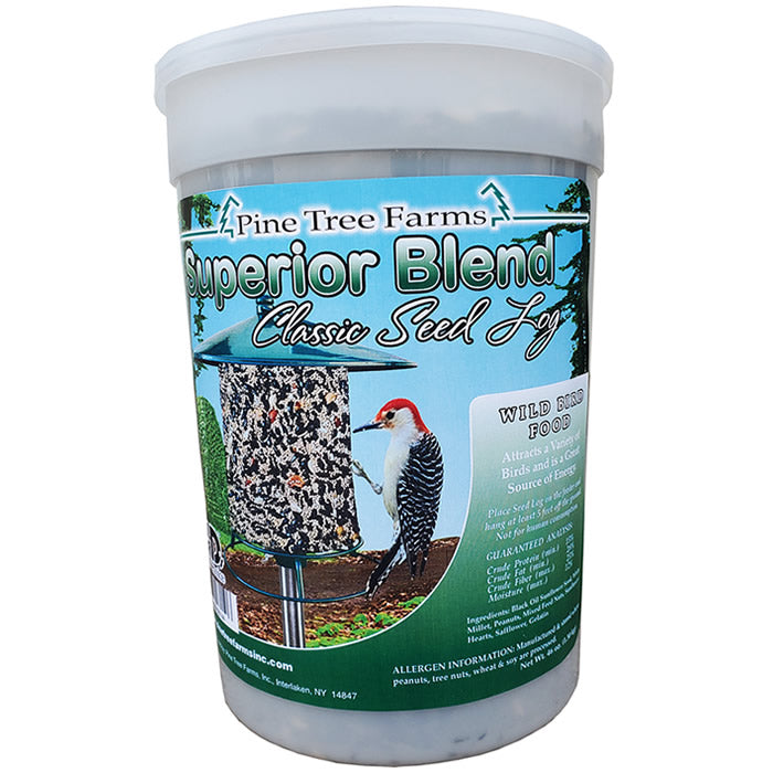 Premium Classic Seed Log - Large Size for Bird Feeding | Attracts Wild Birds to Your Garden or Backyard
