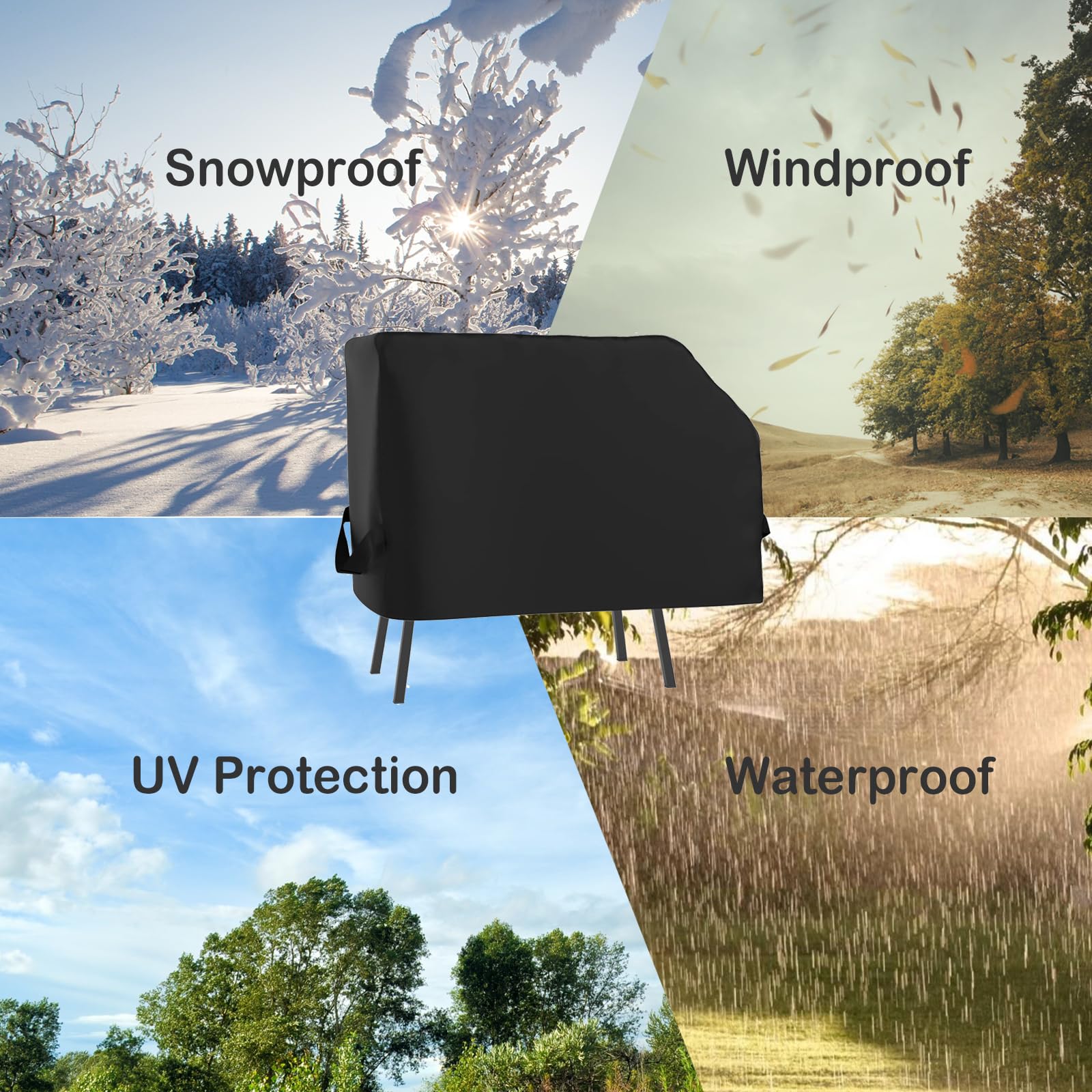 Heavy Duty 600D Polyester Grill Cover for Blackstone 17 & 22 Inch Griddles with Hood and Stand - Weatherproof Outdoor Cooking Accessory for Camping, Backyard BBQs, and Tailgating