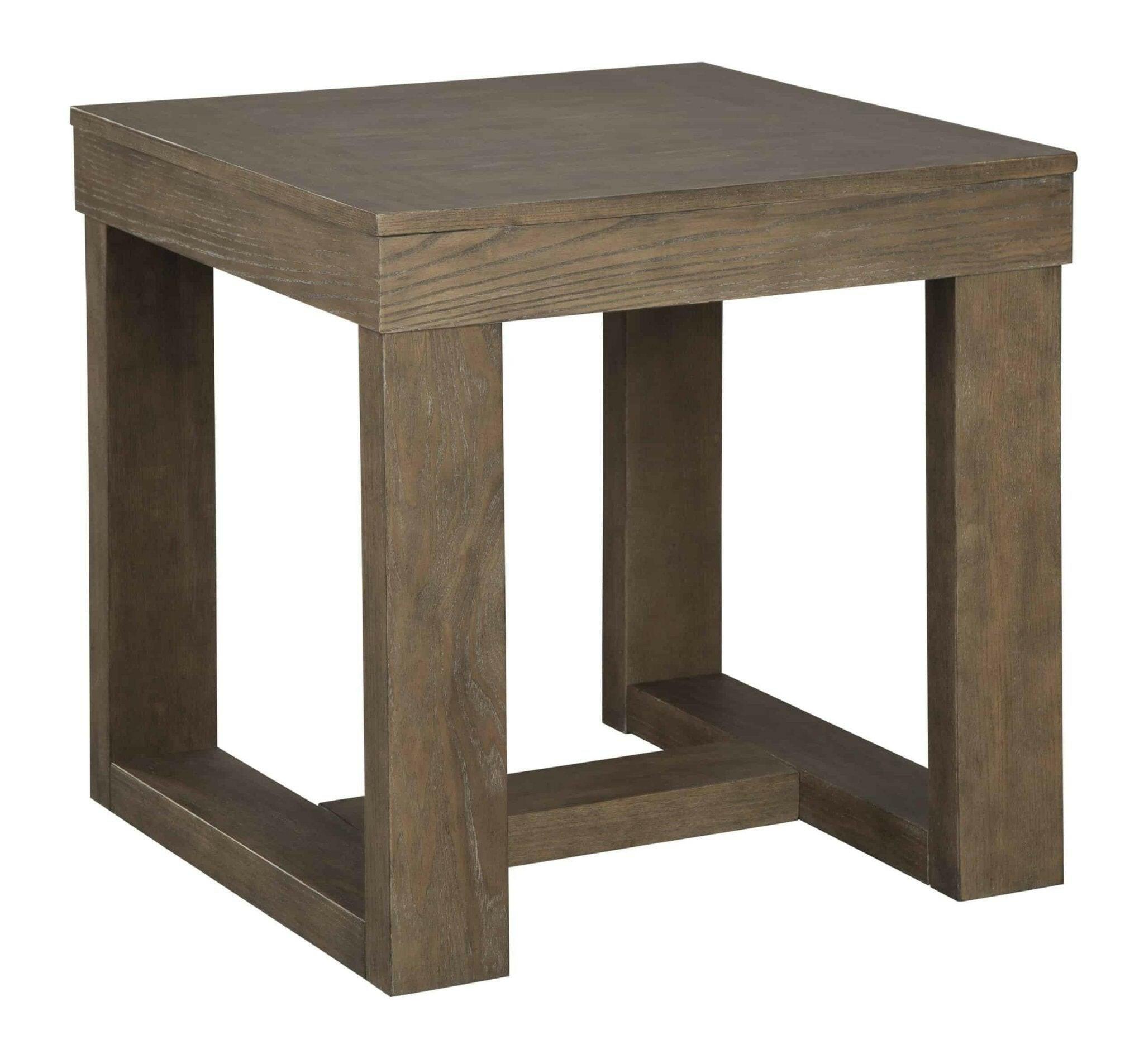Cariton End Table T471 - Modern Side Table with Storage Shelf for Living Room, Bedroom & Office - Compact Nightstand with Sturdy Metal Frame & Wooden Top