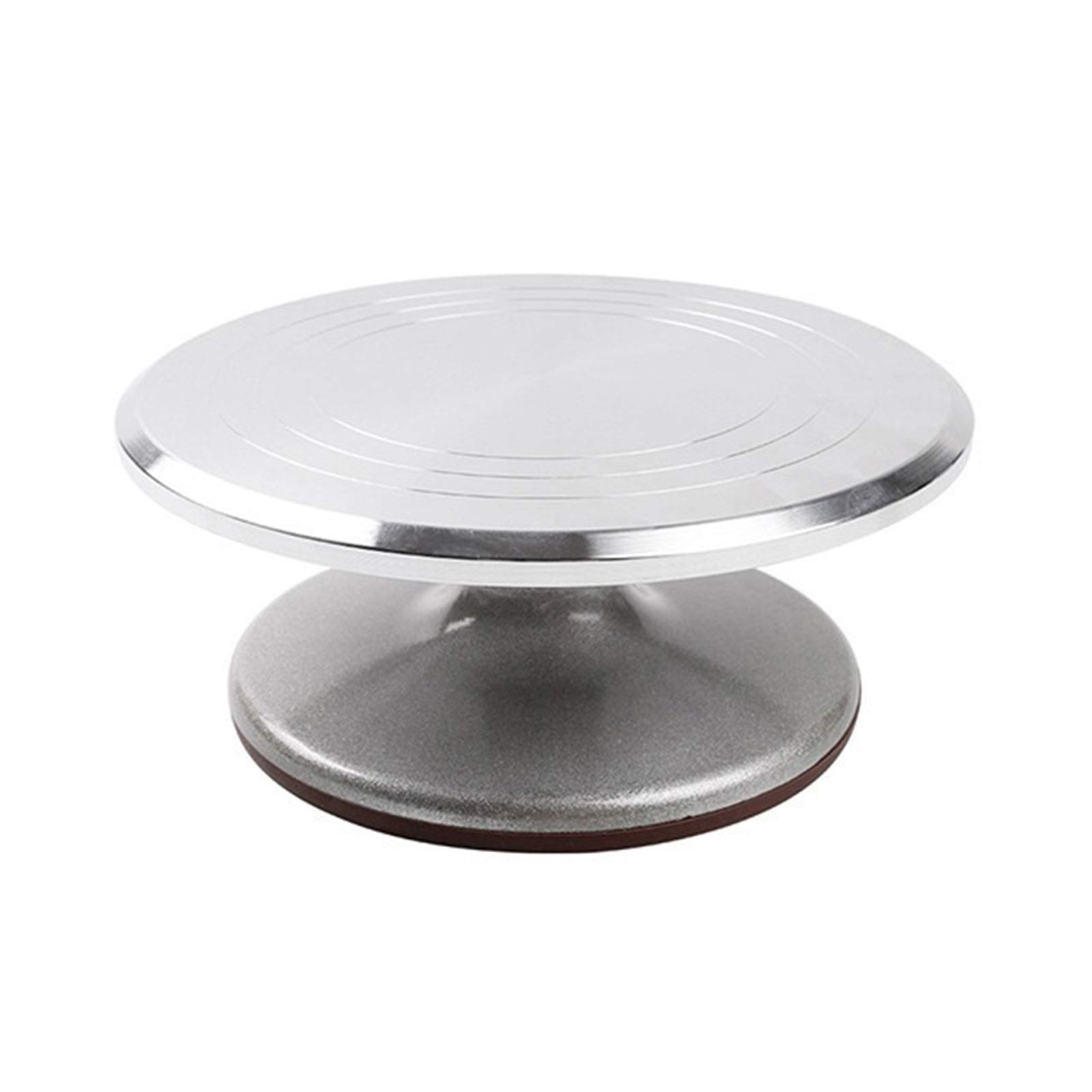 14 Inch Silver Aluminum Alloy Rotating Cake Turntable Stand - Professional Cake Decorating Tool for Cookies, Cupcakes & Pastries | Perfect for Baking, Cake Design & Home Kitchen Use