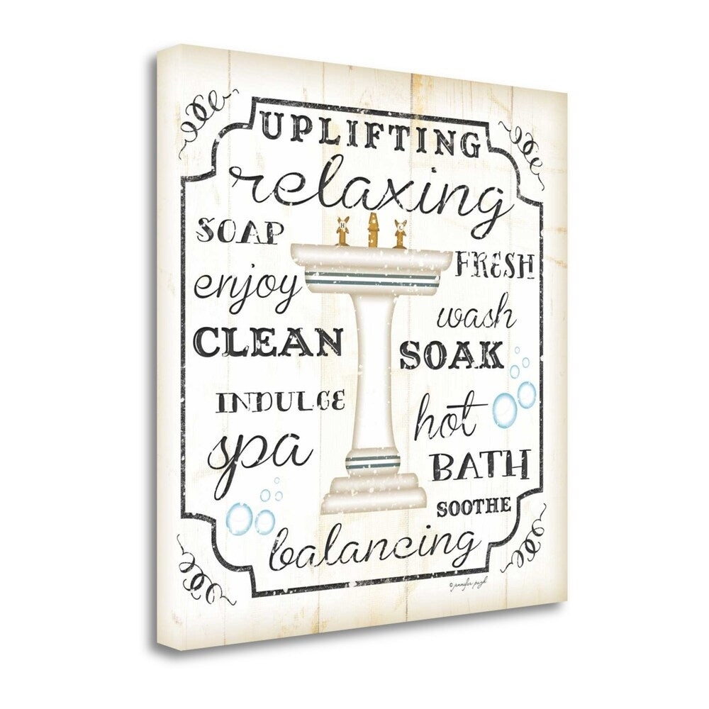 Bath II White and Black by Jennifer Pugh - Premium Giclee Art Print on Gallery Wrapped Canvas - Perfect for Living Room, Bedroom & Office Wall Decor