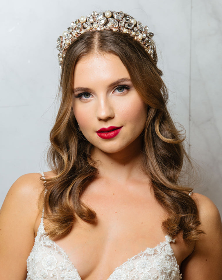 Elegant Wedding Crown with Dramatic Crystals | Miranda Bridal Tiara by Kezani | Perfect for Brides, Prom, Pageants & Special Occasions