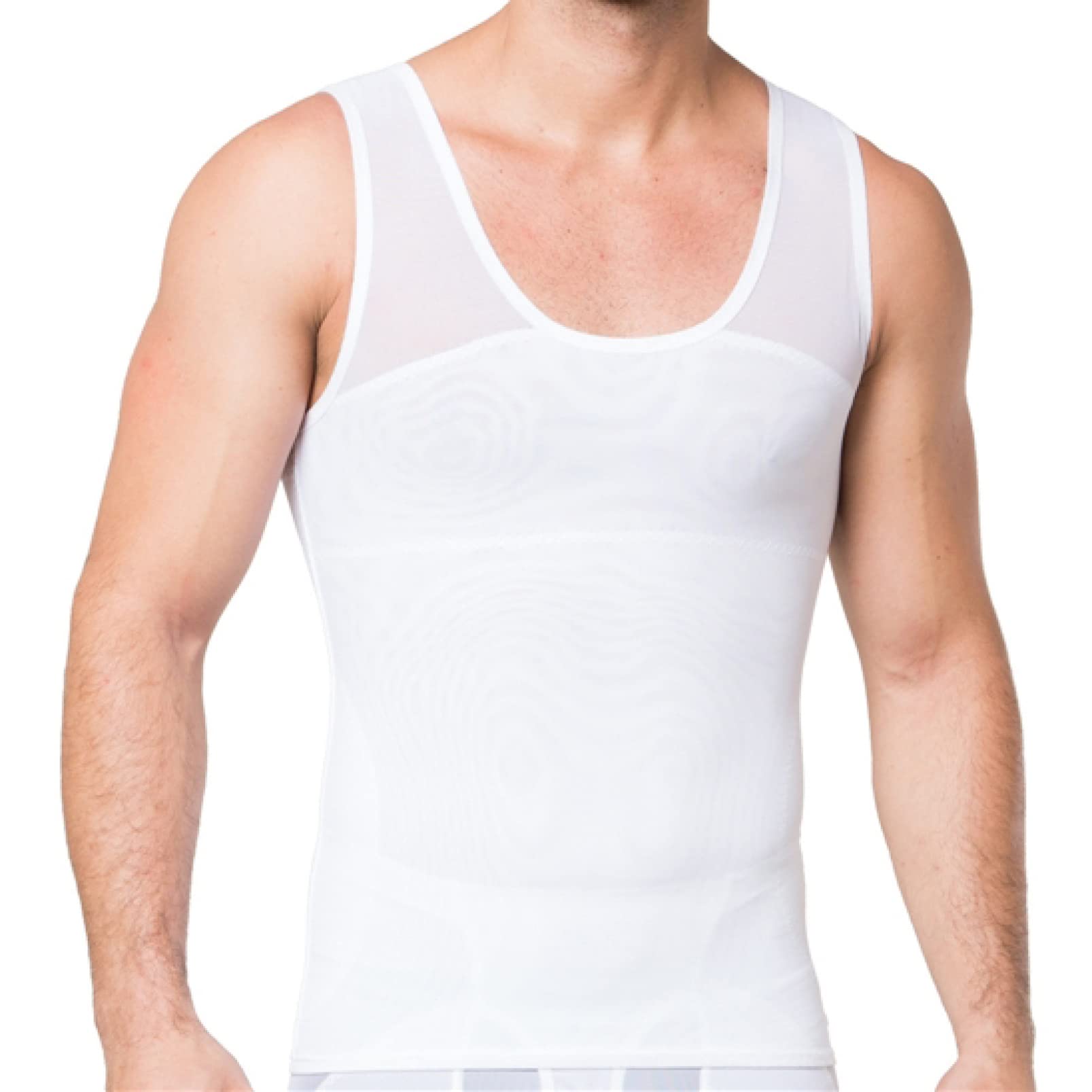 EBRICON Men's Body Shaper - Breathable Slimming Compression Shirt, Tummy Control Girdle & Gynecomastia Vest for Abdomen & Chest Shaping | Perfect for Workouts, Post-Surgery Recovery & Everyday Wear