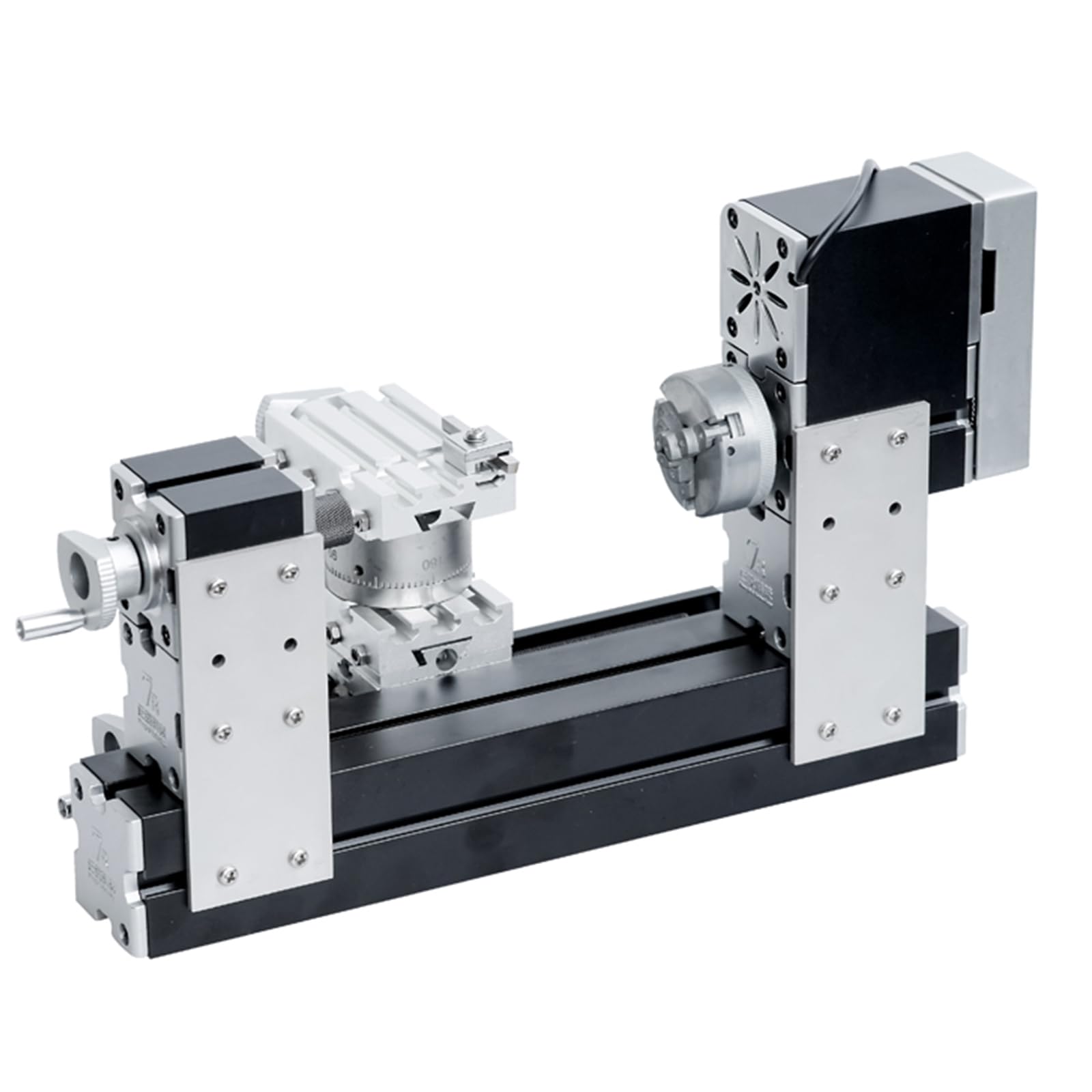 60W High Power Mini Metal 4-Axis Rotary Lathe Machine with Base, 12000 RPM for Wood, Soft Metals, Plexiglass & Plastic - Perfect for DIY Projects, Jewelry Making, and Small Workshop Metalworking