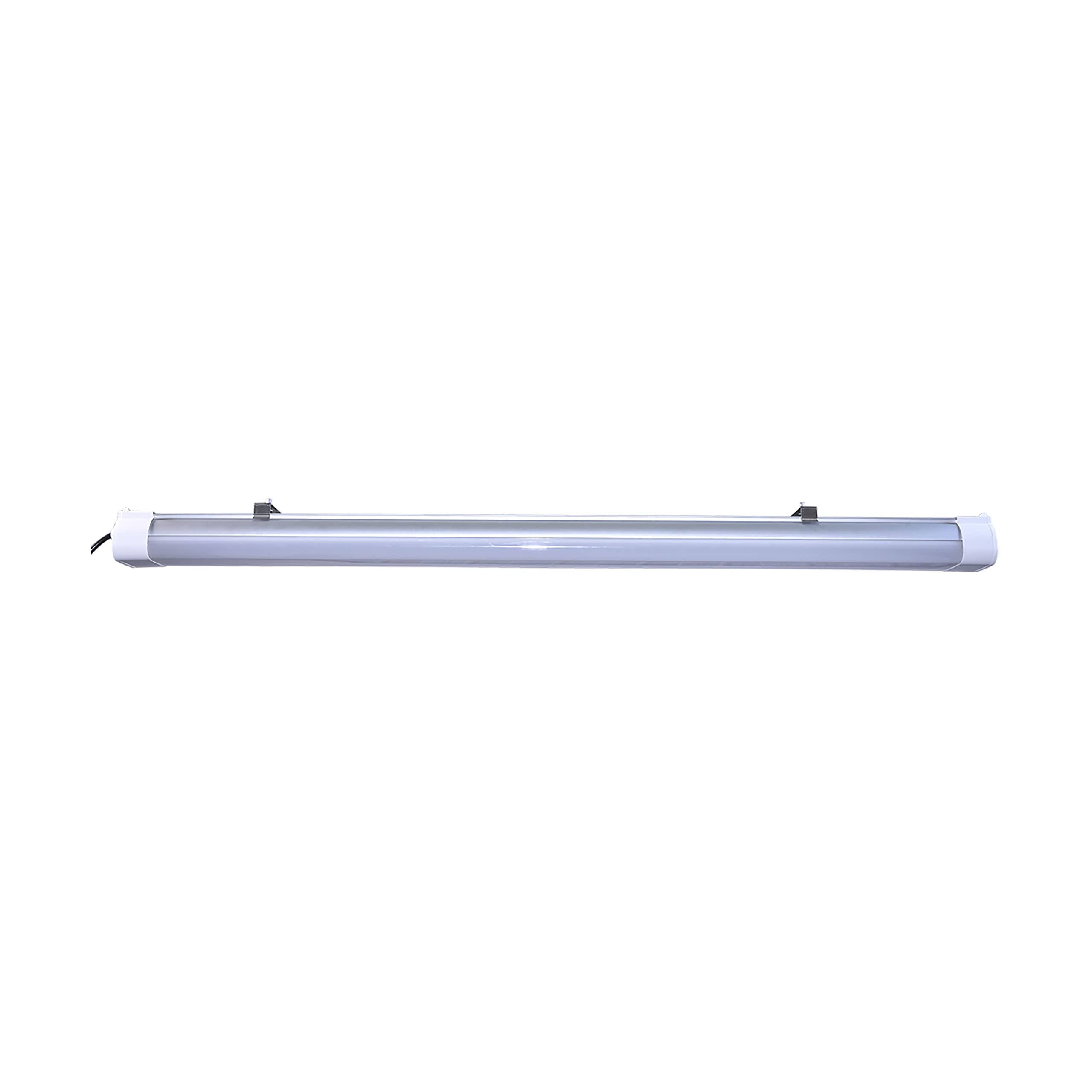 50W 4FT LED Tri-Proof Linear Fixture with Microwave Sensor - CCT Selectable (3000K-6500K) - IP65 & IK08 Rated - White/Gray Housing - Warm to Cool White Lighting - Commercial & Industrial Use (1 Pack) - Perfect for Warehouses, Garages & Outdoor Areas