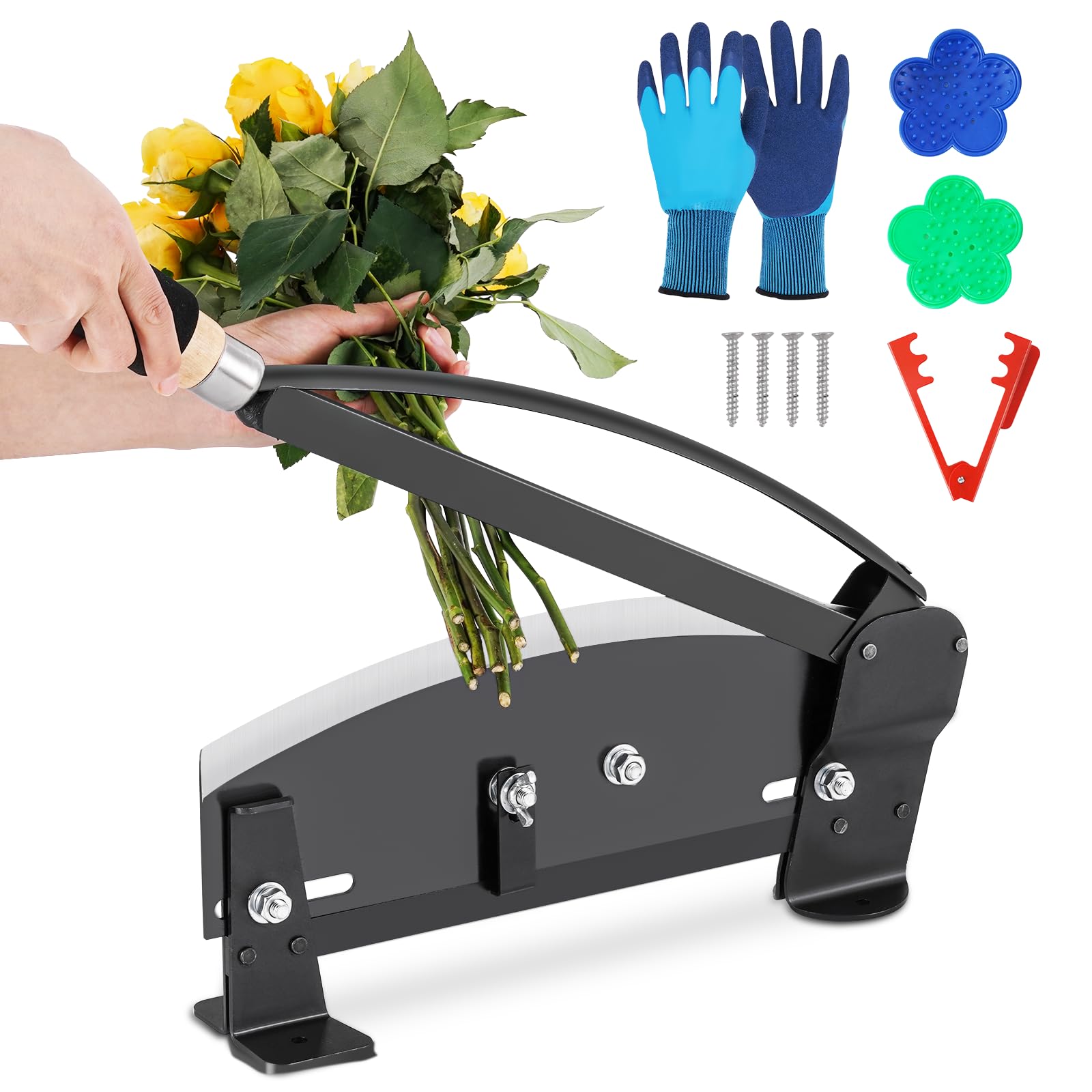 Professional Floral Stem Cutter with Safety Latch - Sharp Flower Stem Trimmer for Fresh Cut Flowers, Florists, Gardeners & DIY Bouquets - Perfect for Flower Arranging, Wedding Decor & Gardening Tools