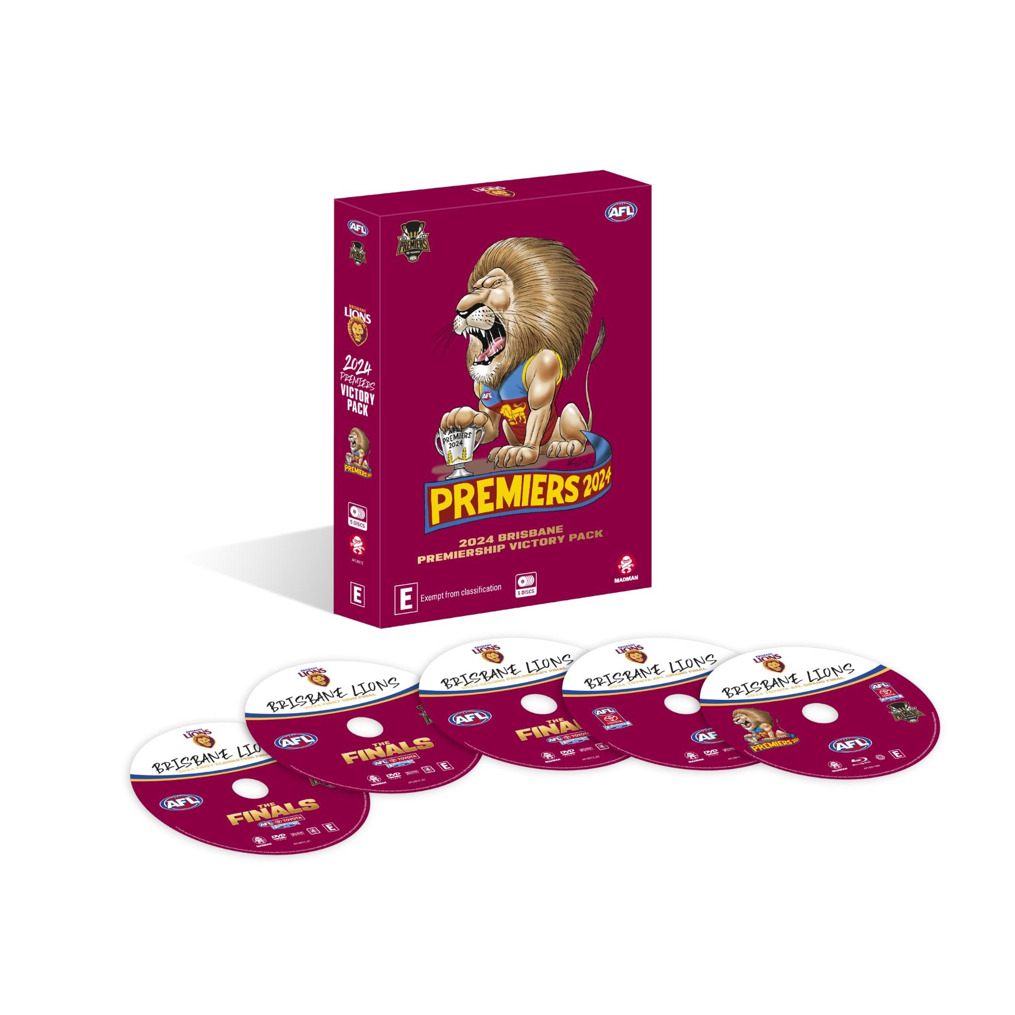 2024 AFL Premiers Brisbane Lions Victory Pack - Official Merchandise for Fans & Collectors - Perfect for Game Day, Tailgating & Home Decor