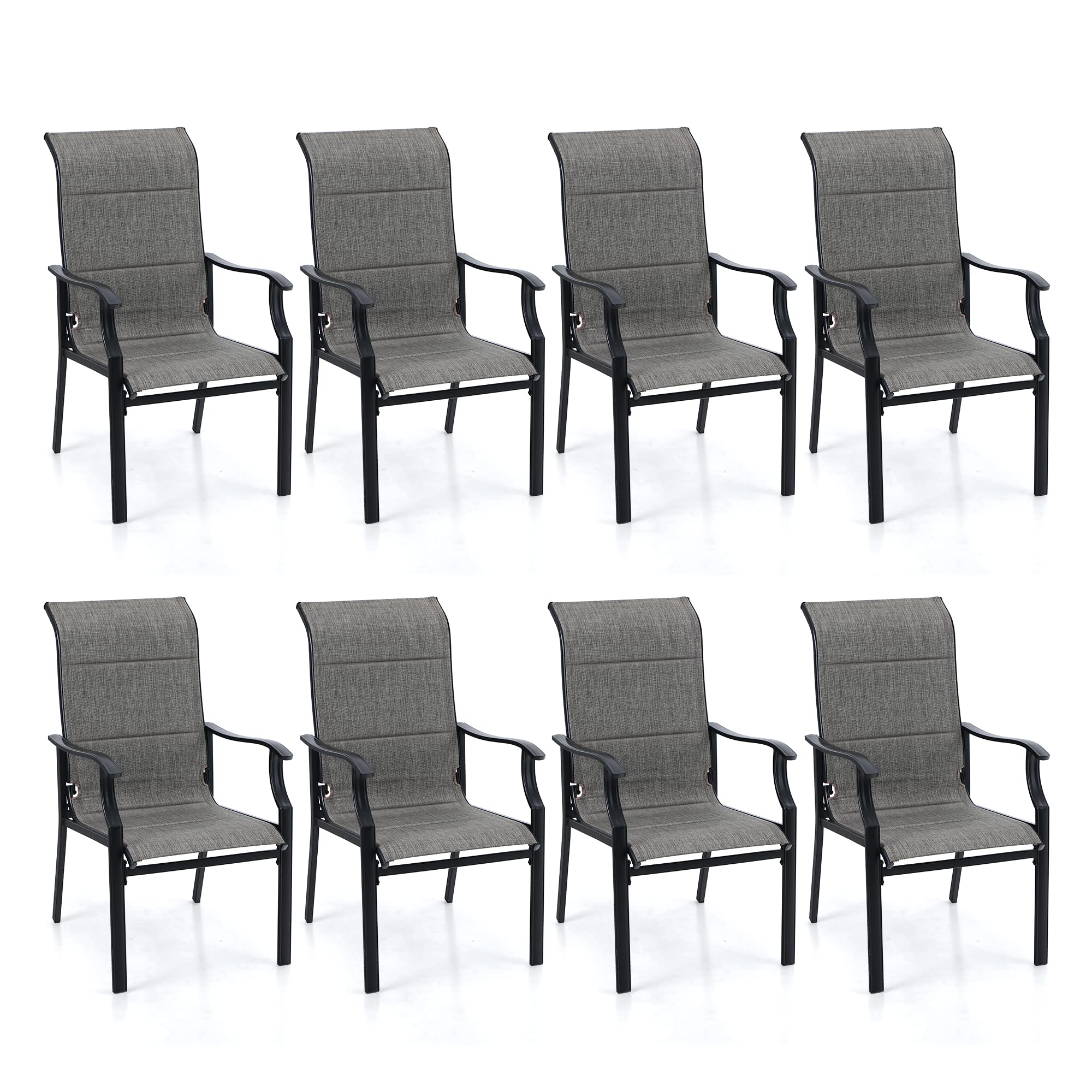 Sophia & William 8-Piece Patio Dining Set - Quick Dry Textilene High Back Outdoor Chairs (350lb Capacity) - All-Weather Garden, Poolside, Backyard, and Lawn Furniture for Relaxing & Entertaining