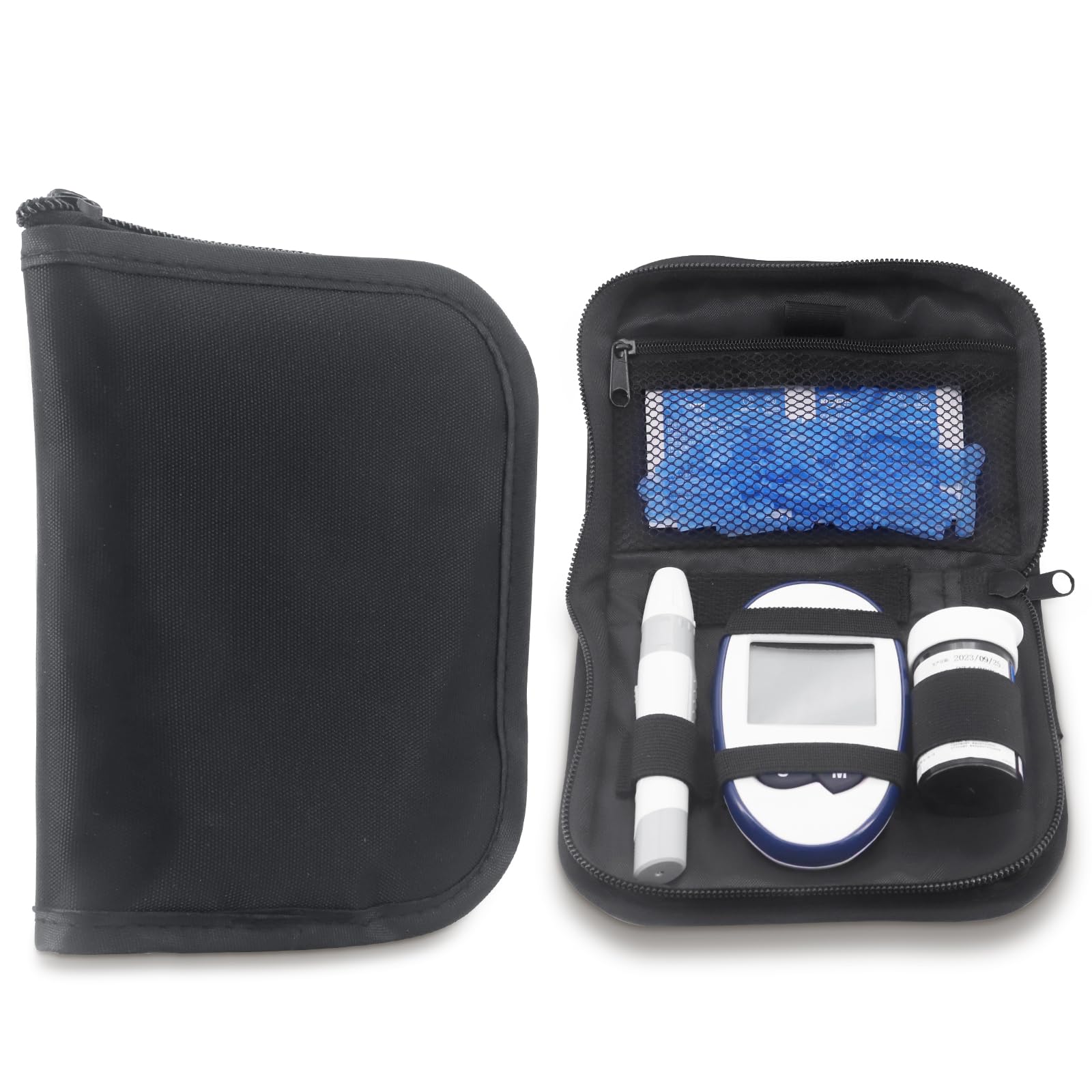 Diabetes Travel Case - Portable Diabetic Organizer for Glucose Monitor & Supplies | Compact Blood Sugar Meter Storage Bag | Perfect for Travel, Work & Daily Use
