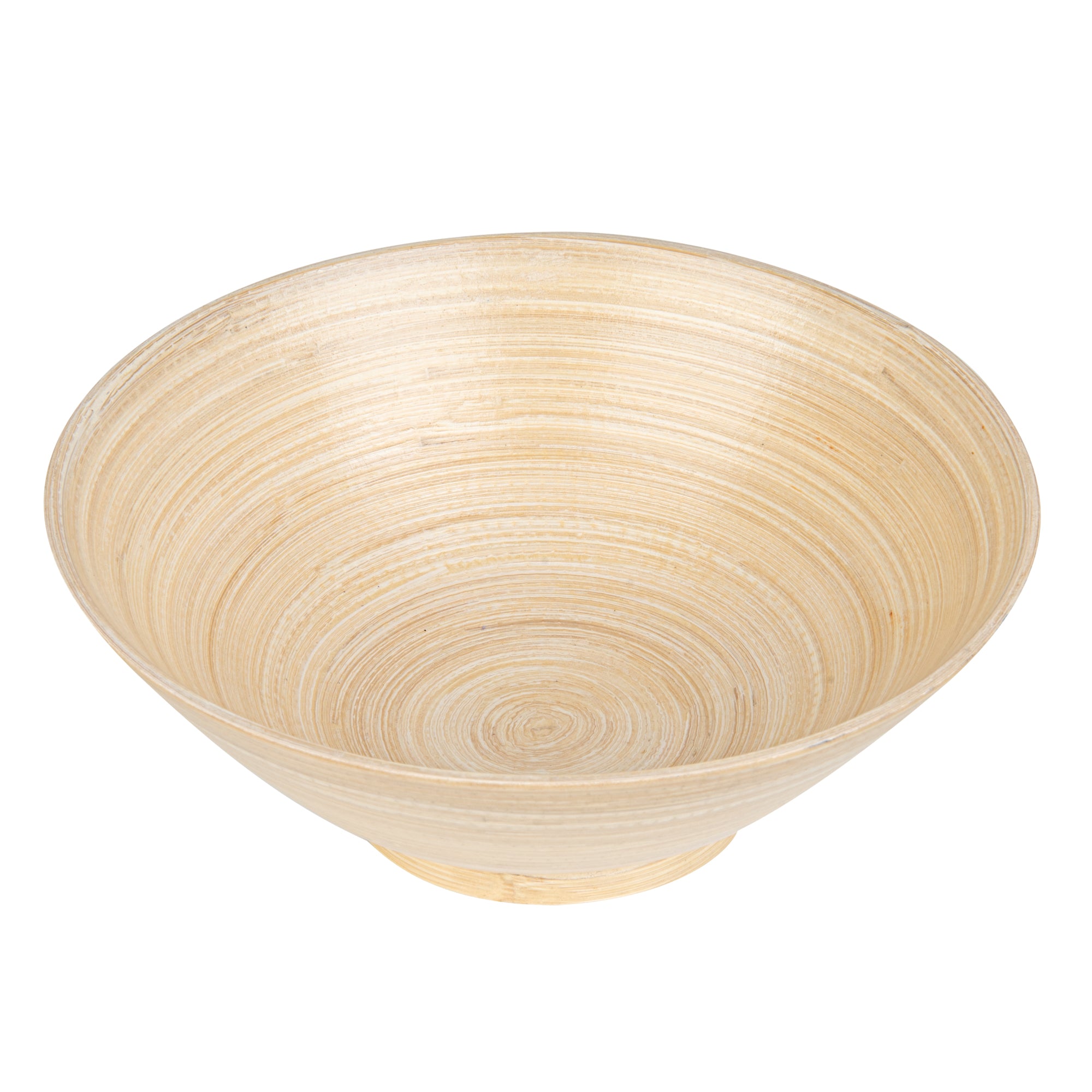 Natural Bamboo Serving Bowl 29 oz - Round Eco-Friendly Dishware Set for Salads, Snacks & Entertaining - 8.25