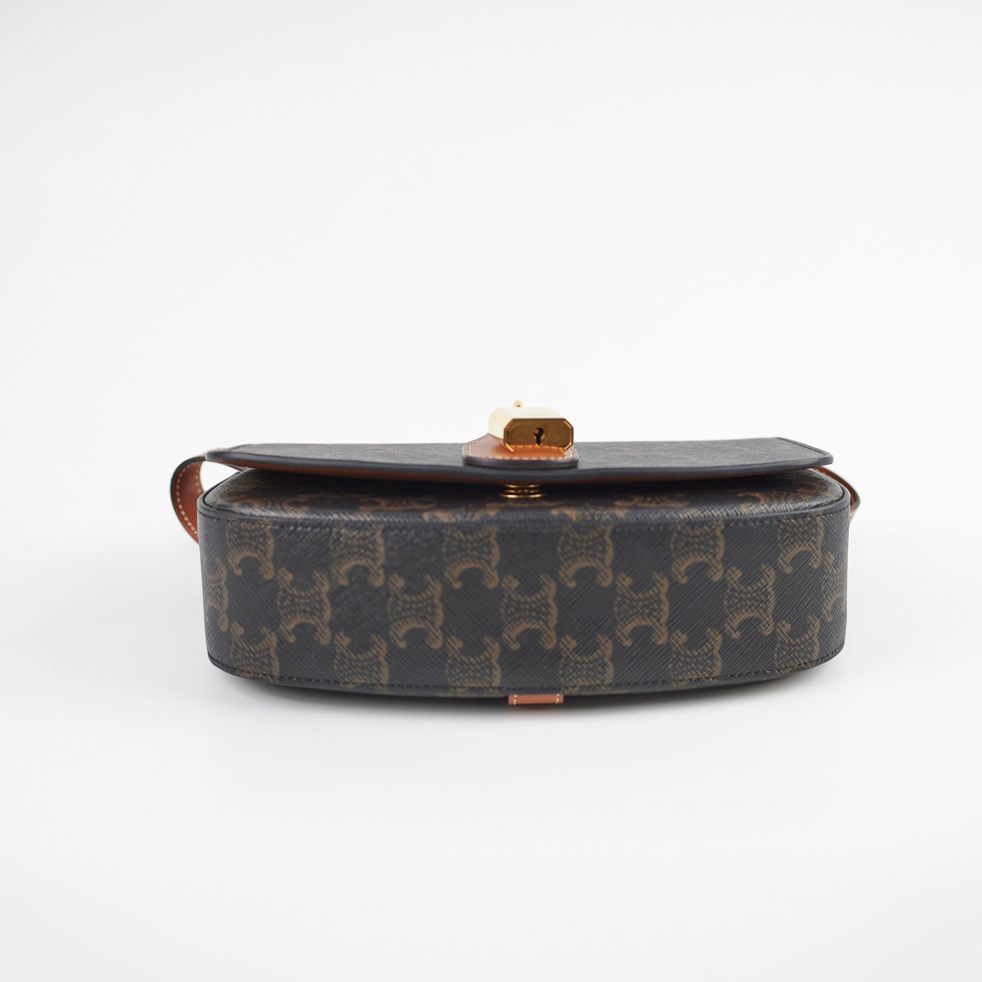 Celine Leather Clutch Bag with Strap - Tan Crossbody Purse for Women | Perfect for Evening Parties, Travel & Everyday Use