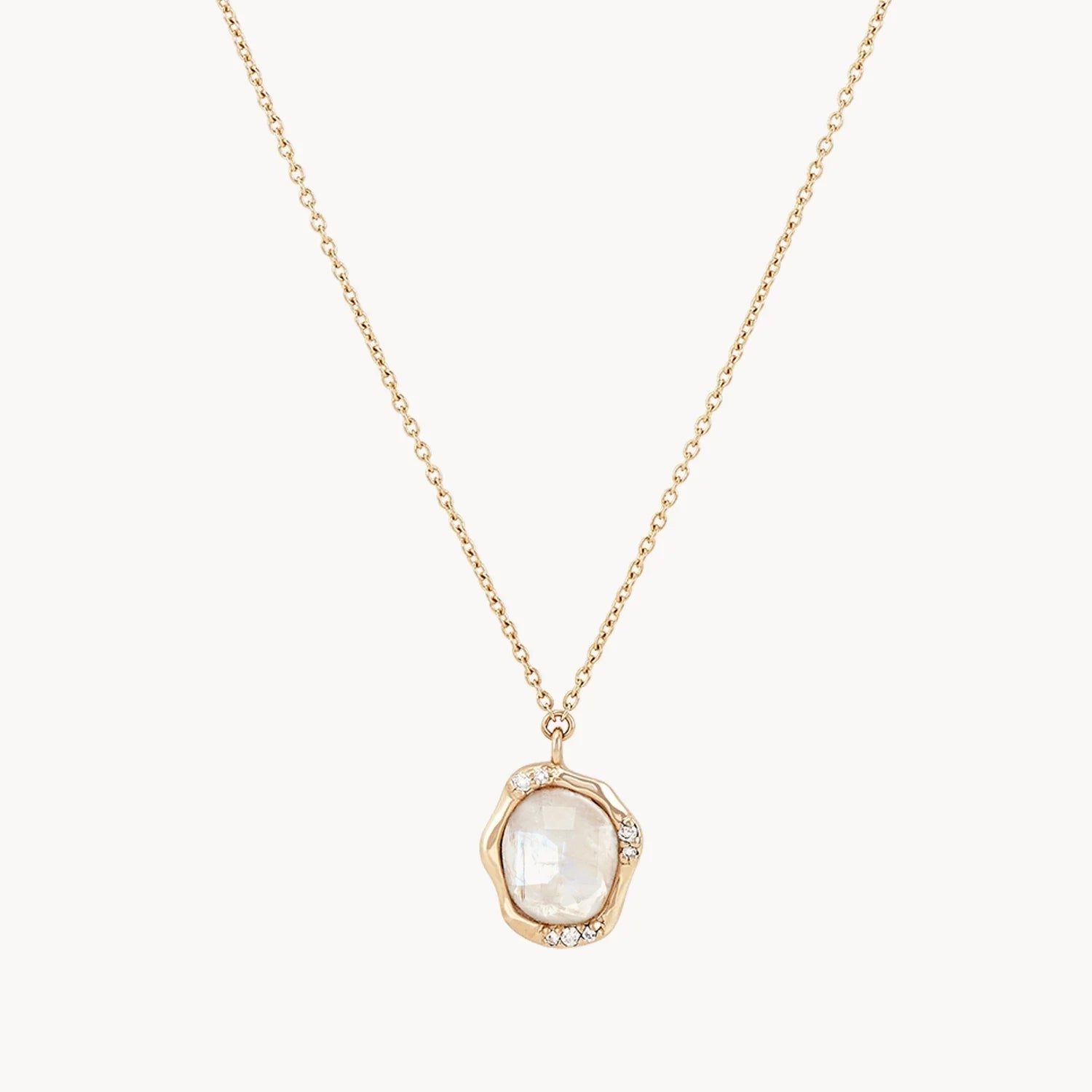 Moonstone Diamond Mood Necklace – Elegant Healing Crystal Jewelry for Women, Perfect for Meditation, Yoga & Spiritual Gifts