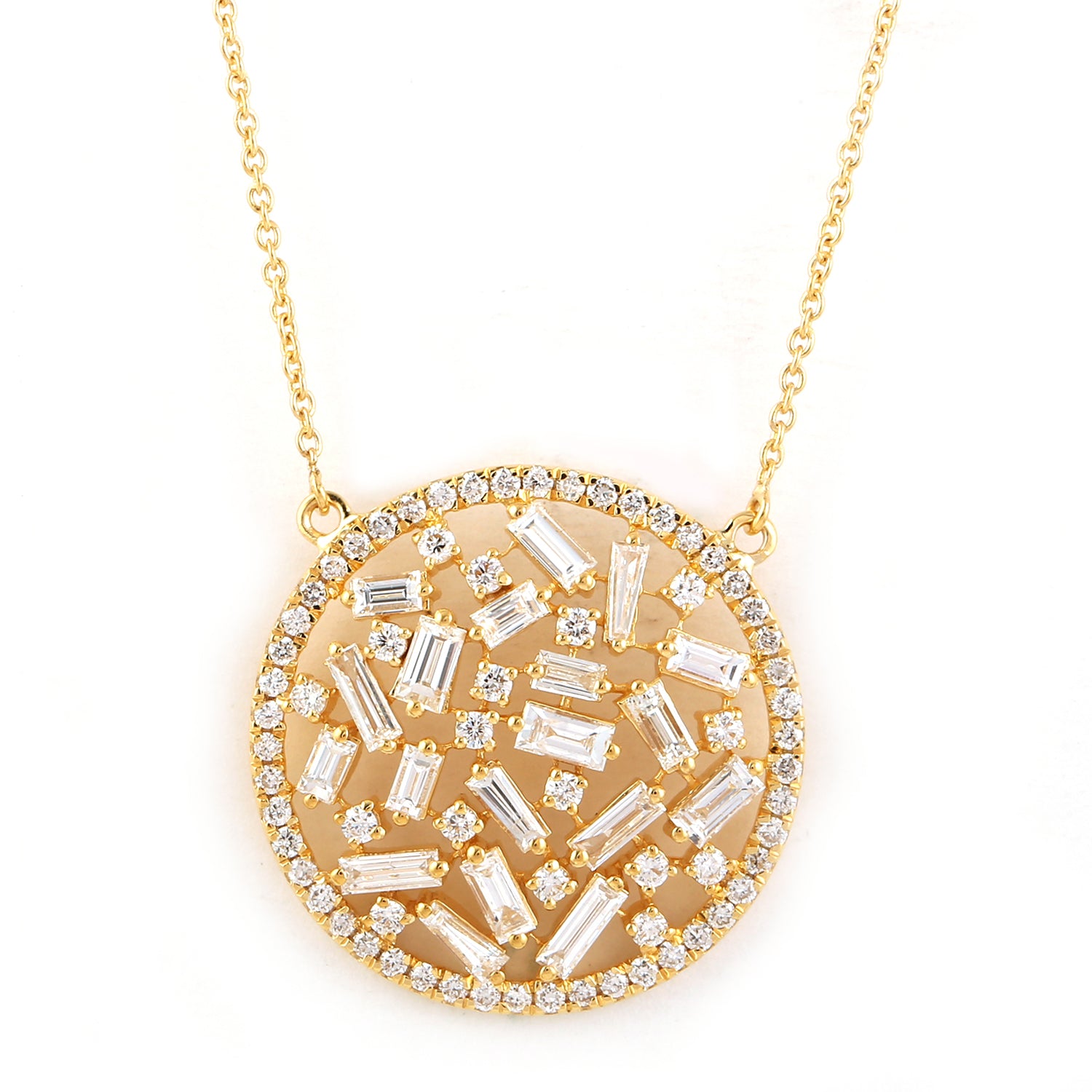 18K Yellow Gold Baguette Cut Diamond Designer Choker Necklace - Elegant Gift for Women, Anniversary & Special Occasions