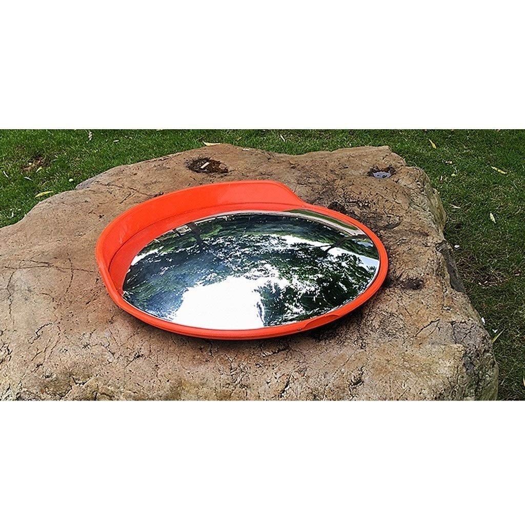 Wide Angle Traffic Safety Mirror - 45cm Red Plastic Convex Mirror for Transport, Circulation Halls & Hospitals - Durable & High Visibility for Enhanced Security