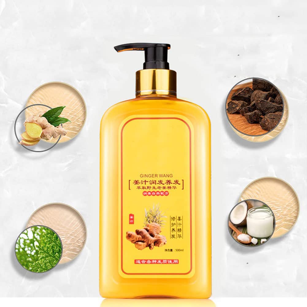 Ginaday Instant Ginger Hair Regrowth Shampoo 500ml - Natural Ginger Shampoo for Hair Growth & Thinning Hair Treatment | Anti-Hair Loss & Scalp Care | Promotes Thicker, Healthier Hair | Perfect for Daily Use & Hair Recovery