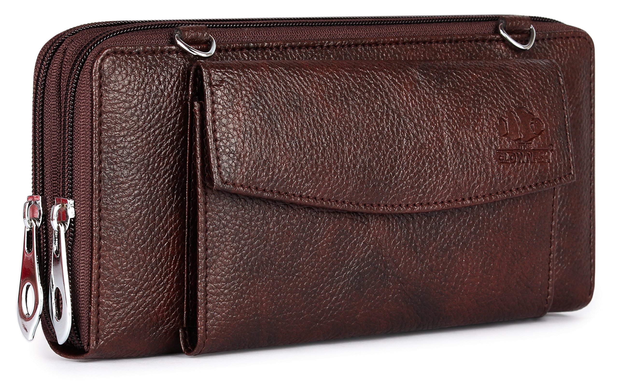 Dark Brown Women's Wallet with Clownfish Design - Stylish & Durable Leather Wallet for Everyday Use, Gift Ideas, and Travel Essentials