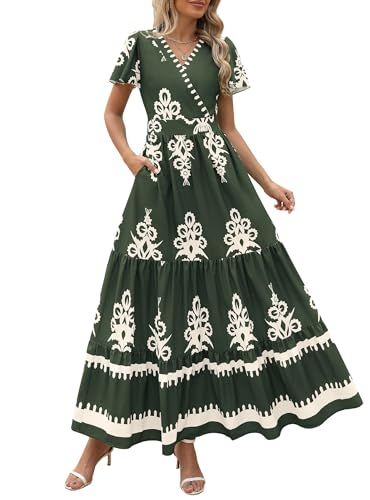 Floral Army Green White