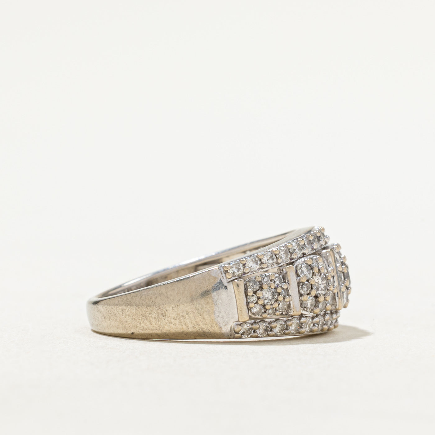 0.90ctw Diamond Multi Halo Engagement Ring - Size 7.5 - Elegant Wedding Band for Women - Perfect for Proposals, Anniversaries & Special Occasions