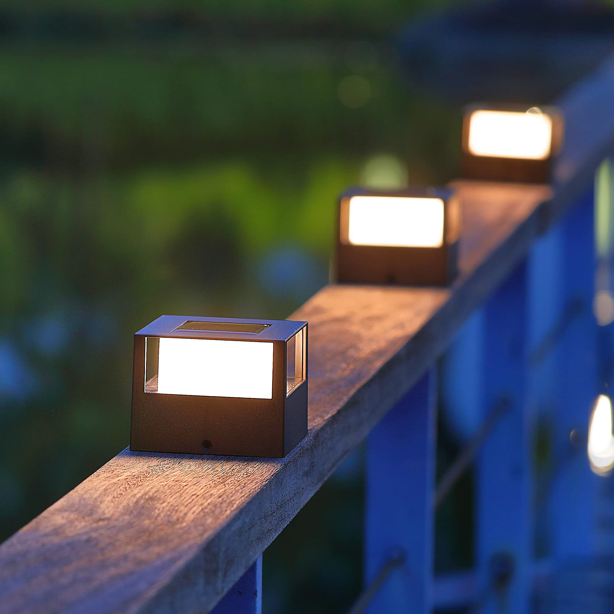 MAGGIFT 6 Pack Solar Post Lights - 20 Lumen Outdoor Warm White LED Solar Powered Cap Lights for 4x4, 5x5, 6x6 Wooden Posts - Waterproof Deck, Fence & Patio Lighting - Perfect for Garden, Pathway & Backyard Decoration