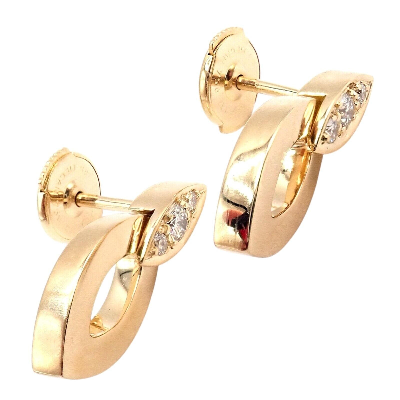 Authentic Cartier 18K Yellow Gold Diamond Diadea Link Bracelet & Earrings Set for Women - Luxury Jewelry Gift for Anniversary, Wedding & Special Occasions