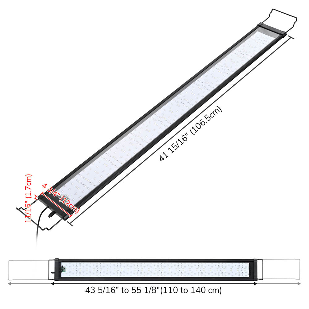 AquaBasik LED Aquarium Light for Plants & Reef - Full Spectrum RGBW Lighting System - Perfect for 44-55 Gallon Fish Tanks (Ideal for Freshwater & Saltwater Aquariums, Coral Growth & Planted Tanks)