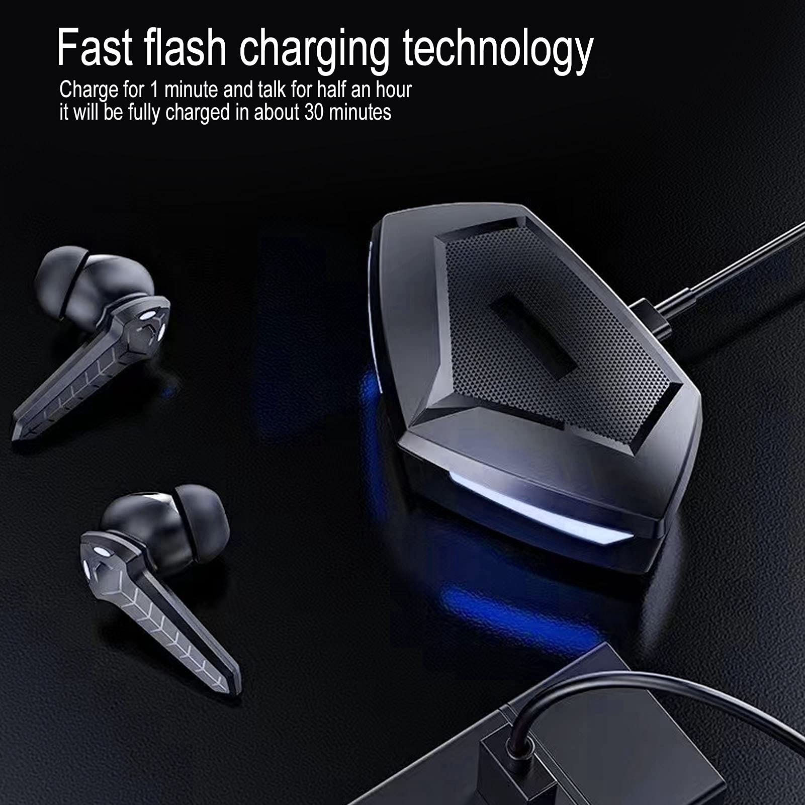 P36 Wireless Bluetooth Earbuds with Microphone - Bluetooth 5.2 Gaming Headphones with Noise Cancelling, Low Latency, Fast Charging & HD Sound - Perfect for Workouts, Running, Gym & Commuting (Black)