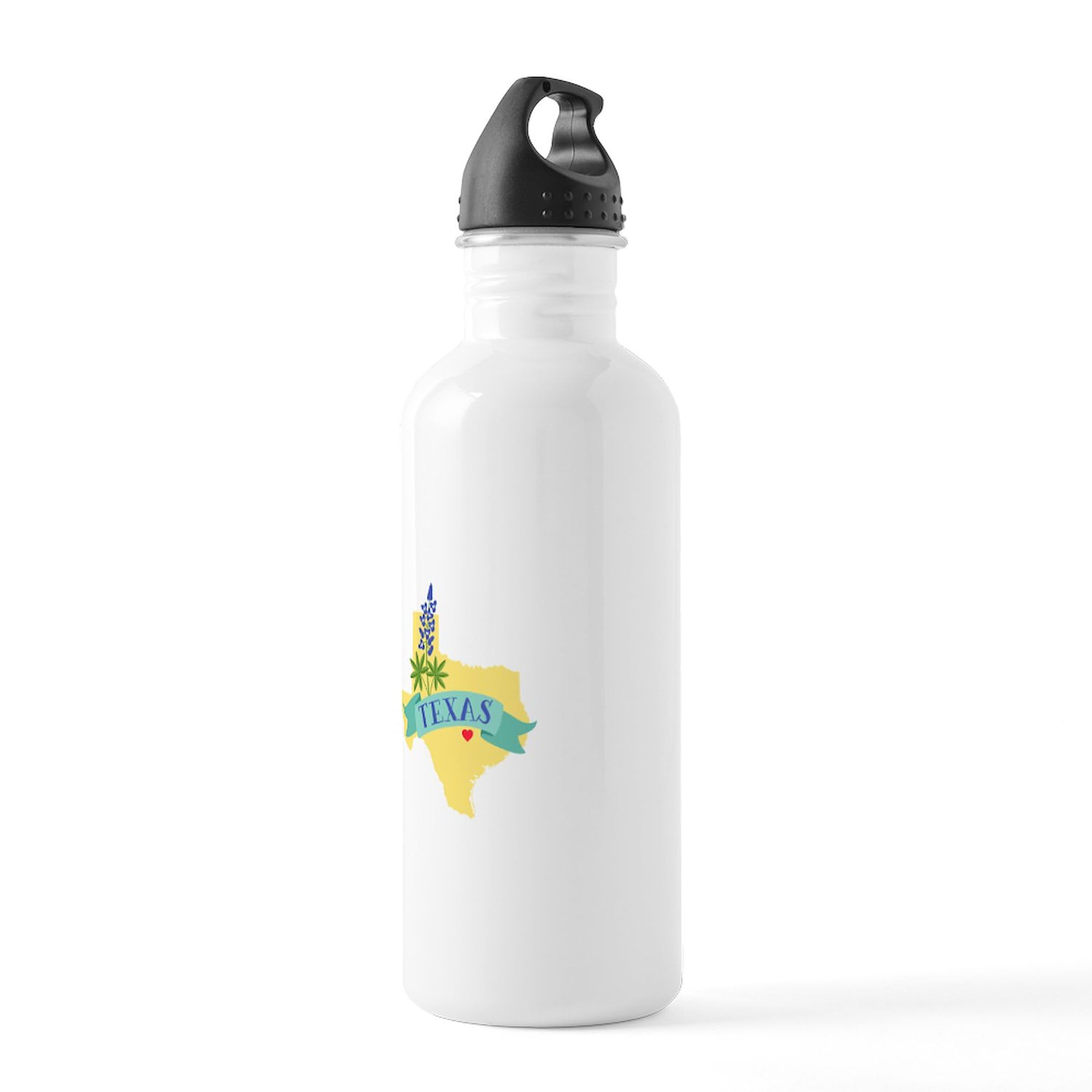 Texas State Outline Bluebonnet Flower Stainless Steel Water Bottle 1.0L (34 oz) - Insulated, Leakproof & BPA-Free - Perfect for Hiking, Gym & Outdoor Activities