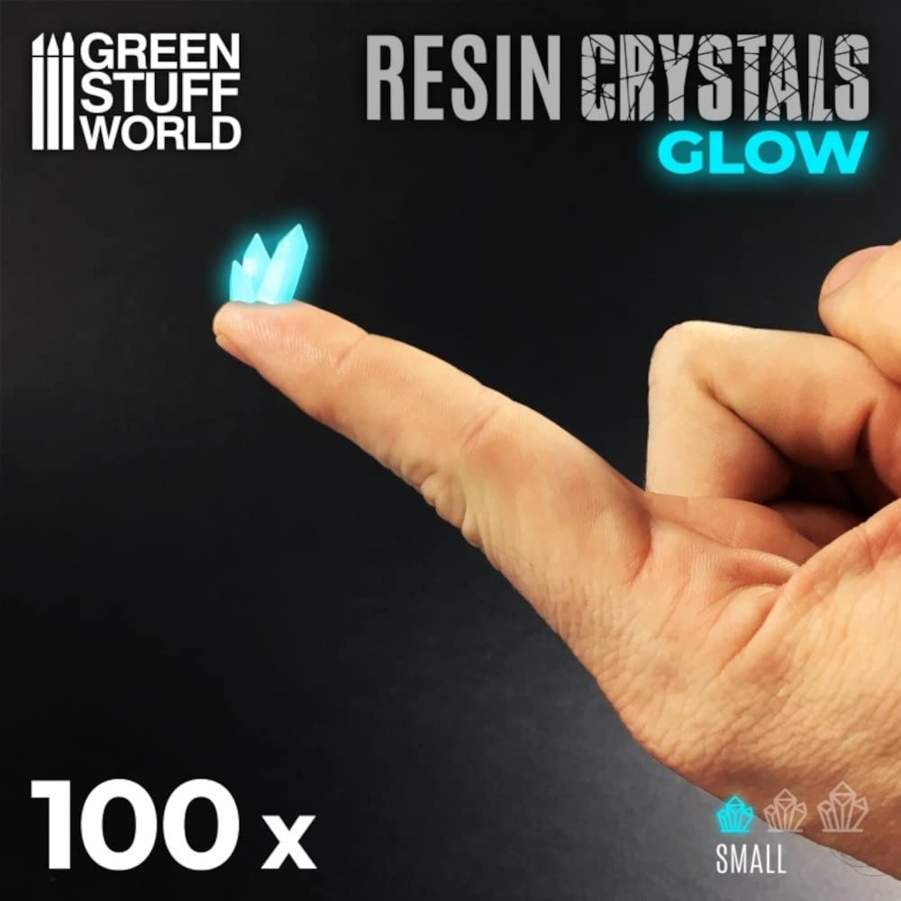 Green Stuff World Aqua Turquoise Glow Resin Crystals for Model Kits & Miniatures – Small 10386 – Perfect for Dioramas, Tabletop Gaming & DIY Craft Projects