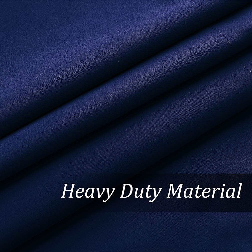 Valea Home Blackout Curtains for Small Windows - 30 x 36 Inch Navy Blue Room Darkening Short Curtains with Rod Pocket - 2 Panels Set for Kitchen, Bedroom & Home Decor - Perfect for Light Control and Privacy